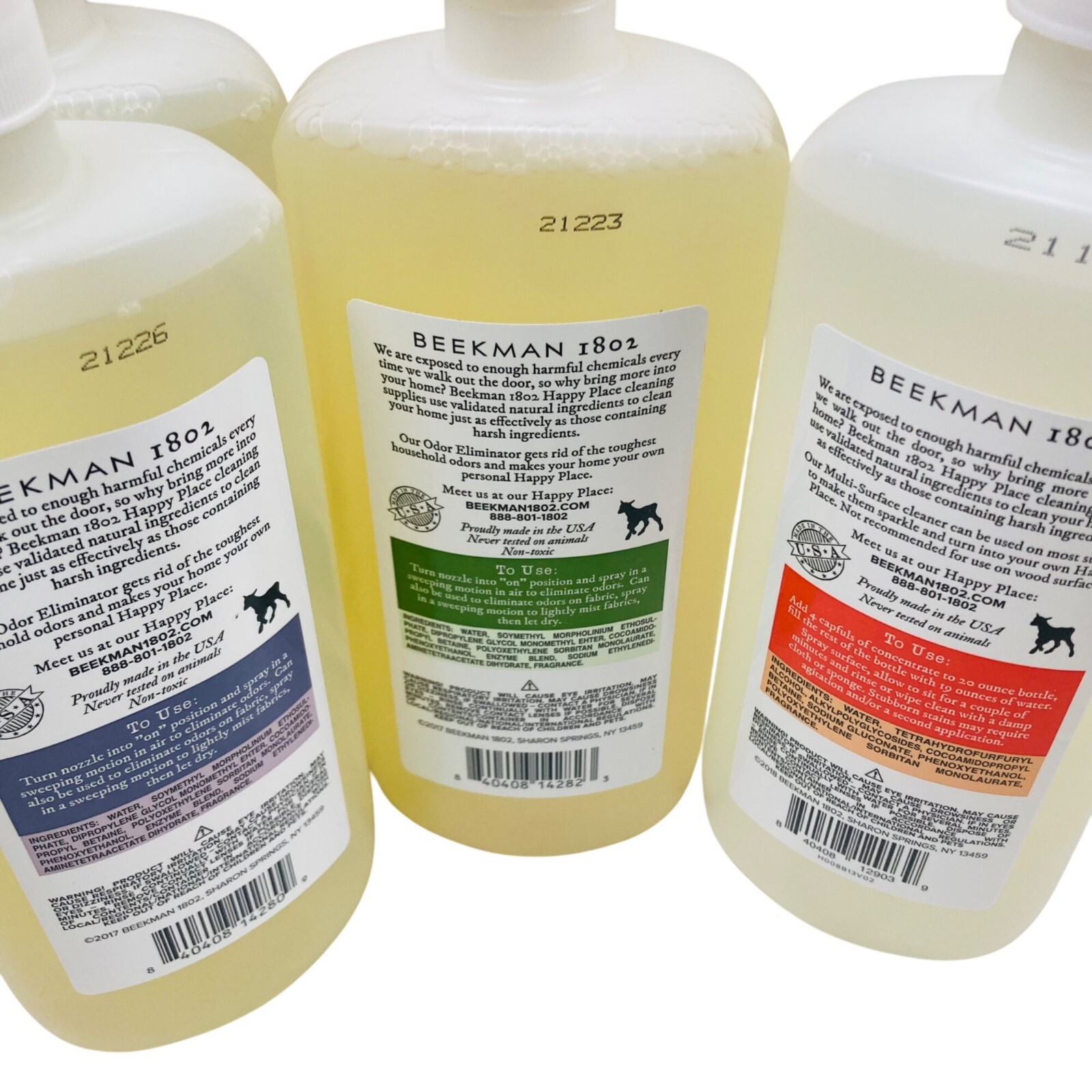 Beekman 1802 Happy Place 3 Odor Eliminator & 1 Multi-Surface Cleaner 20 Oz Lot