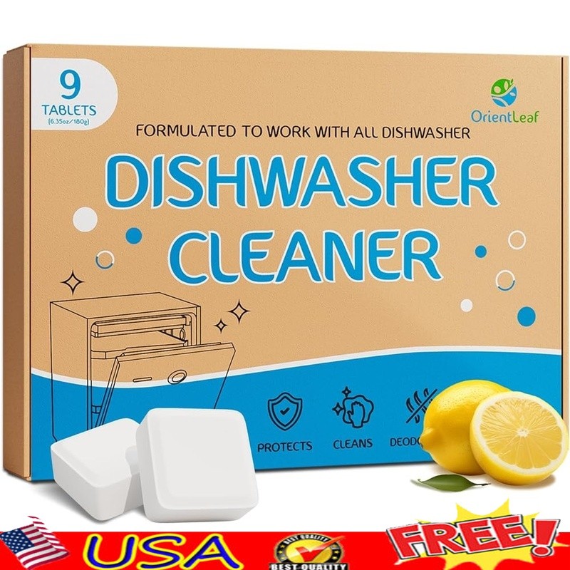Dishwasher Cleaner Tablets Limescale Grease Remover Fresh Lemon Scent Easy Use