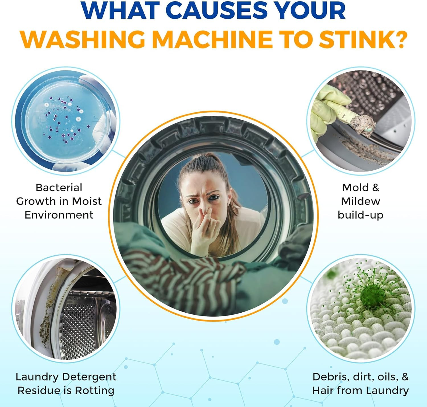 Washing Machine Cleaner, Deodorizer, & Descaler 6-Pack – Active Deep Cleaning Ta