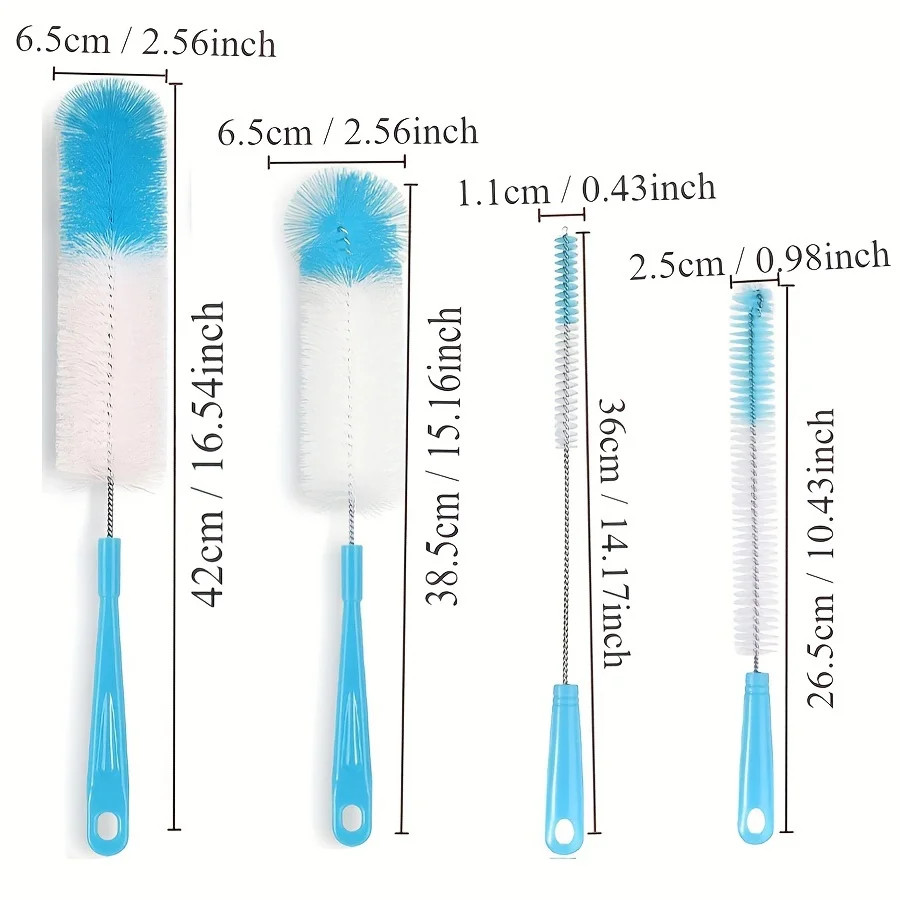 8-Pack Long Bottle Cleaning Brush Set for Wine & Thermos