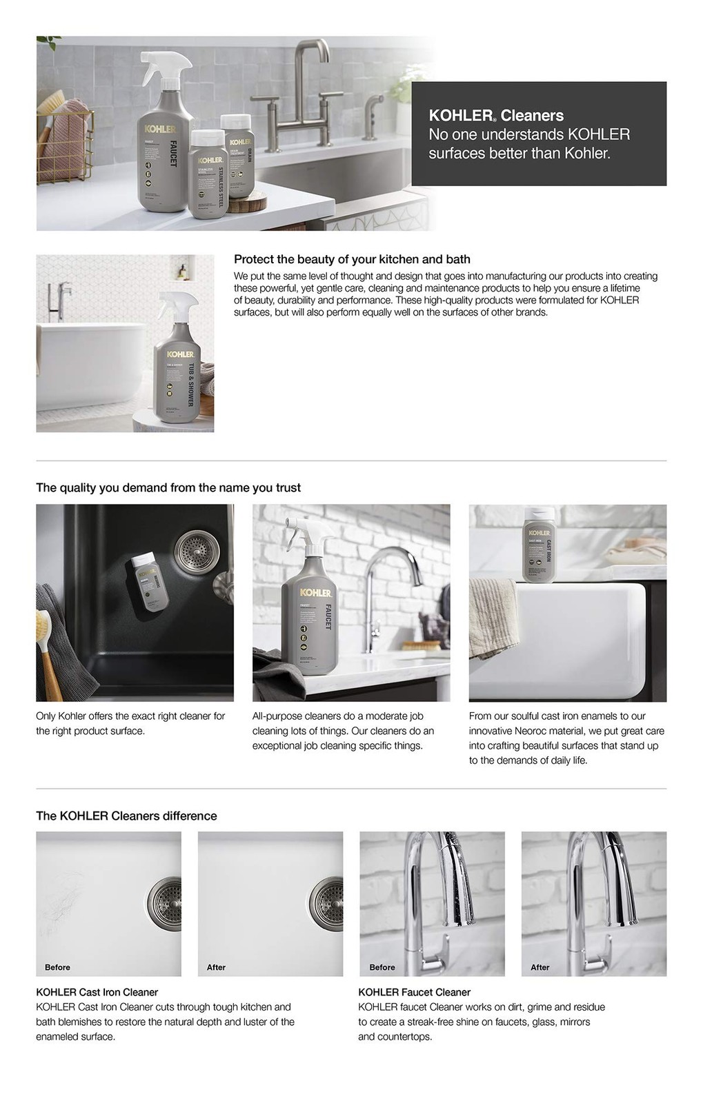 K-23725-NA Cast Iron Cleaner, For Kitchen and Bathroom, 8 oz Bottle, Non-abra…