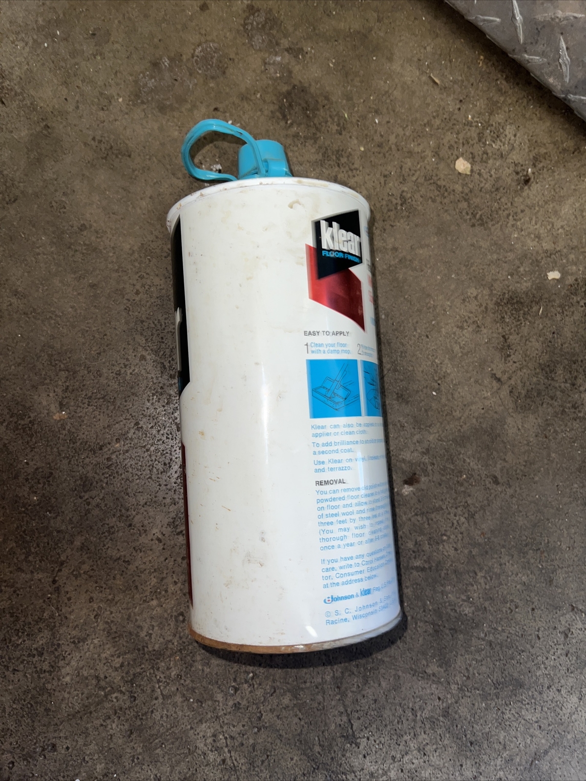 [A11] — Vintage Klear Floor Finish SC Johnson Wax 27 Oz Can Plus Aerowax Floor