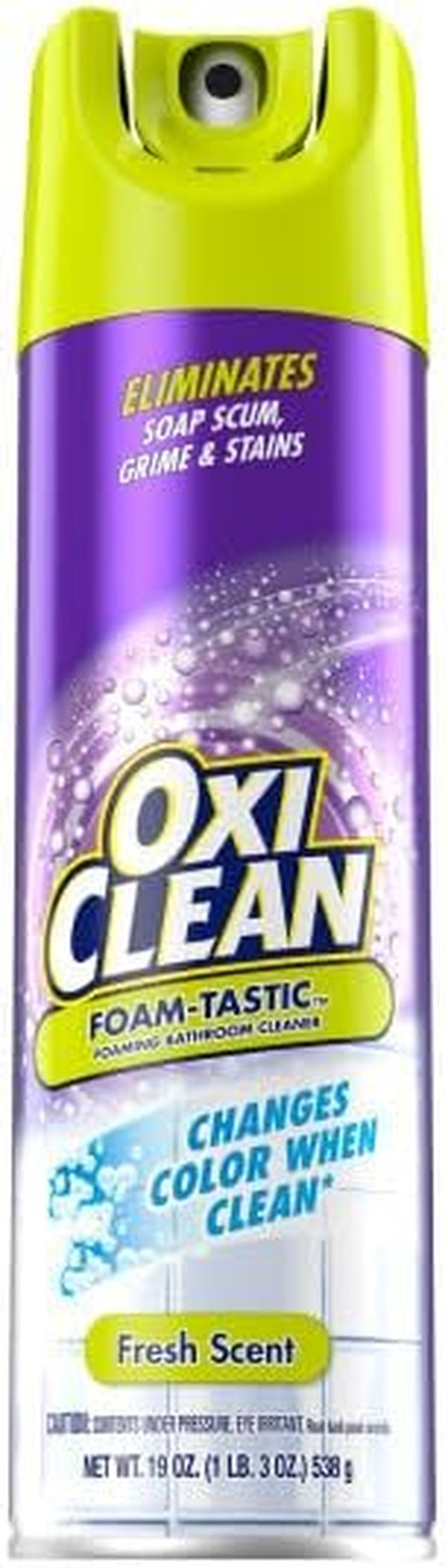 OxiClean Foam-Tastic Foaming Bathroom Cleaner, Fresh Scent, 19 oz Spray Can (…