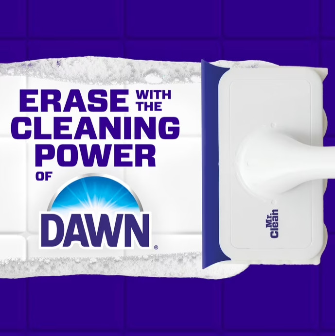 Mr. Clean Shower & Tub Scrubber, Starter Kit, 1 Scrubber & 2 Erasers