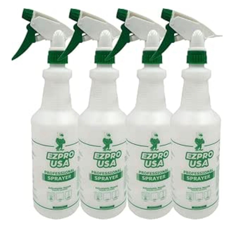 24 oz Empty Spray Bottle Plastic, Commercial Household Water, Green, 4 Pack