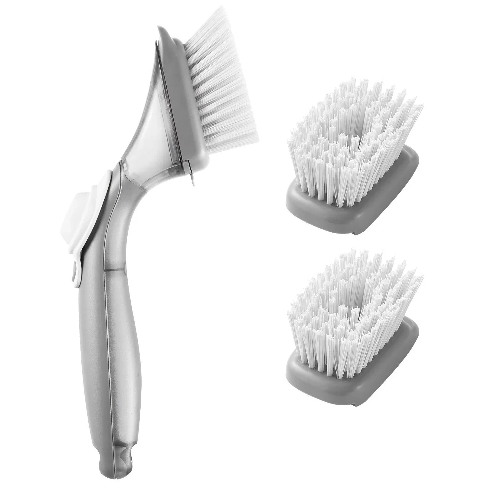 Soap Dispensing Dish Brush, Kitchen Scrub Brushes with 3 Brush Heads, Dish Clean