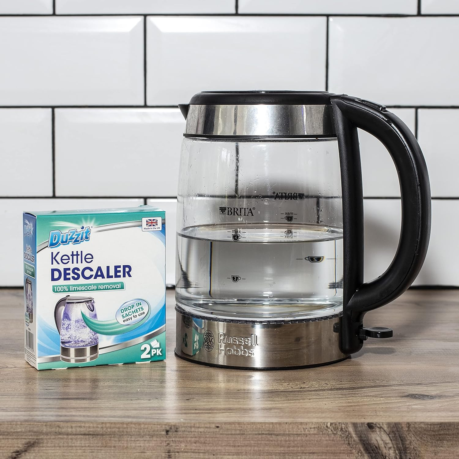 Kettle Descaler Limescale Remover Easy to Use Drop in Sachet, Blue, (Pack of 2)