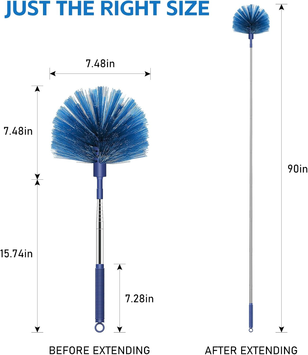 Cobweb Duster with Extension Pole, Retractable Dusters for Cobweb