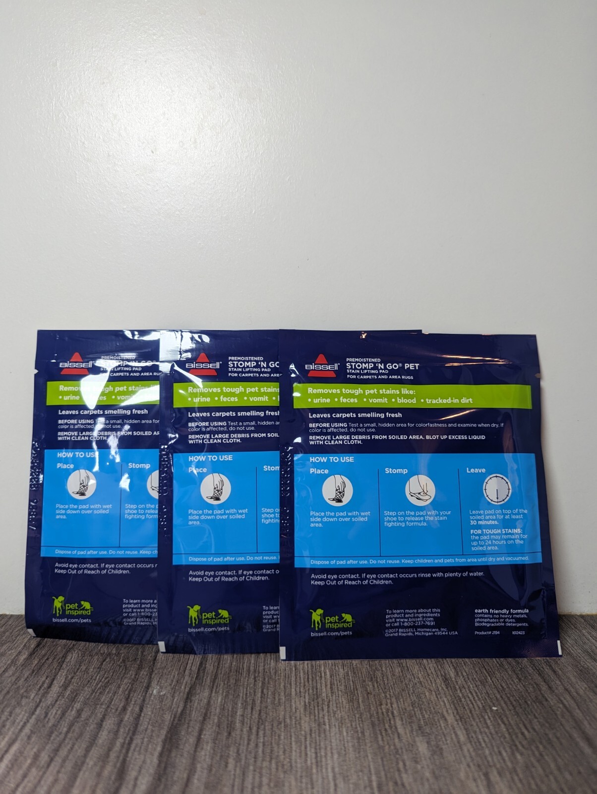 Brand New Bissell Stomp ‘n Go Pet Stain Lifting Pads Plus Oxy 3 Pack