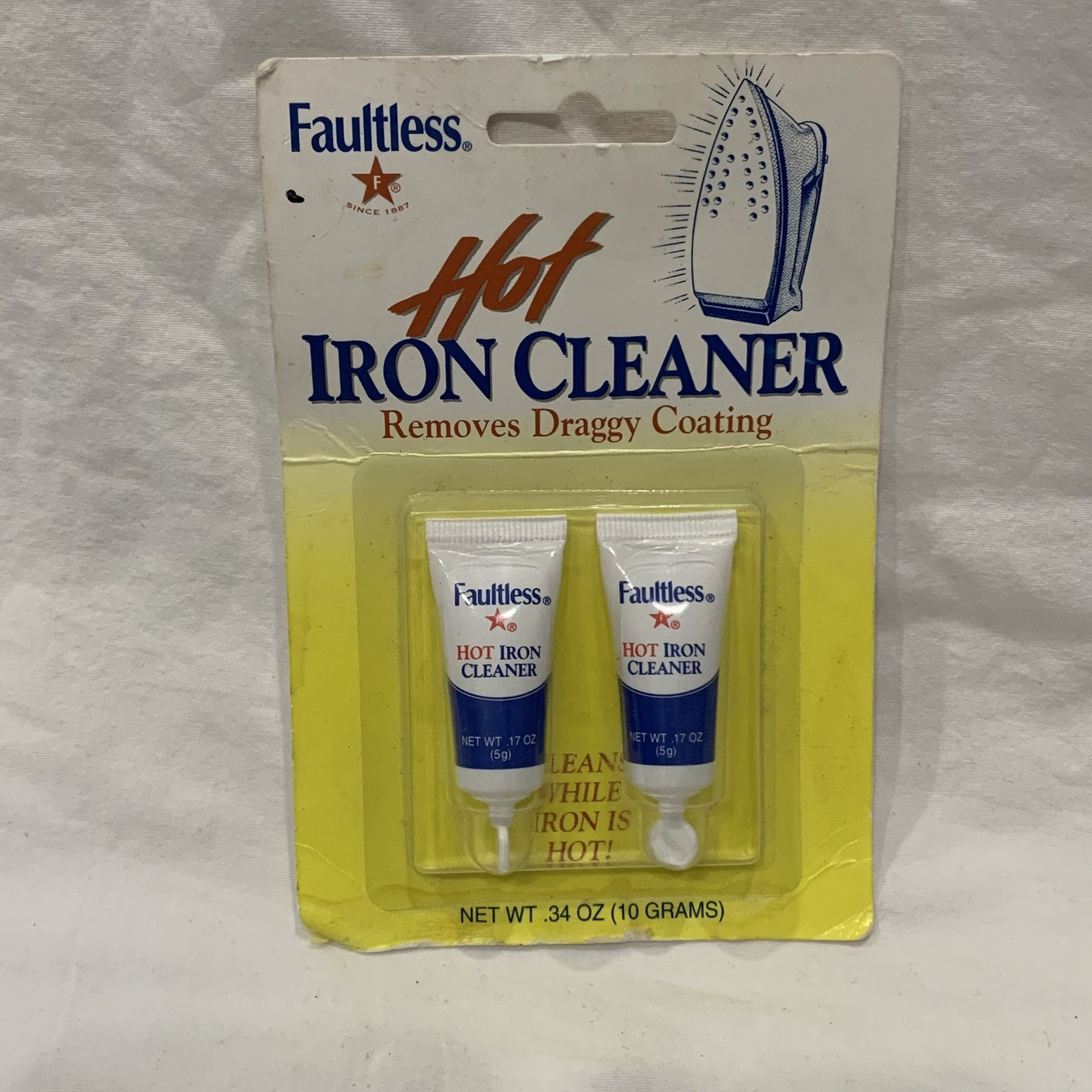 Faultless Hot Iron Cleaner .34 oz Vintage Package Made In USA NOS