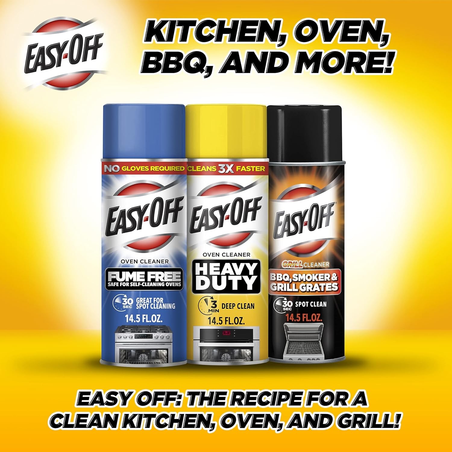Easy Off Heavy Duty Oven Cleaner, Regular Scent 14.5 oz Can (Pack of 2)
