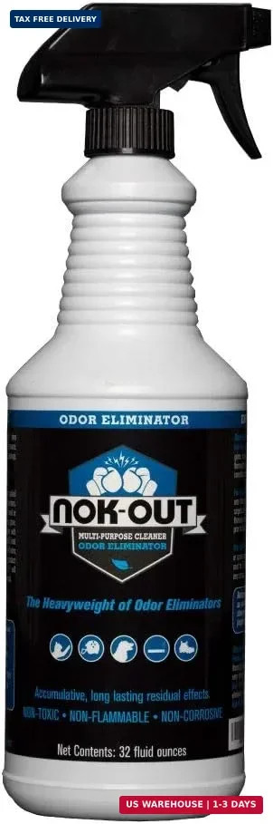 NOK OUT Odor Remover, Pet Deodorizer and Cleaning Spray, Made in the USA, 32 Flu