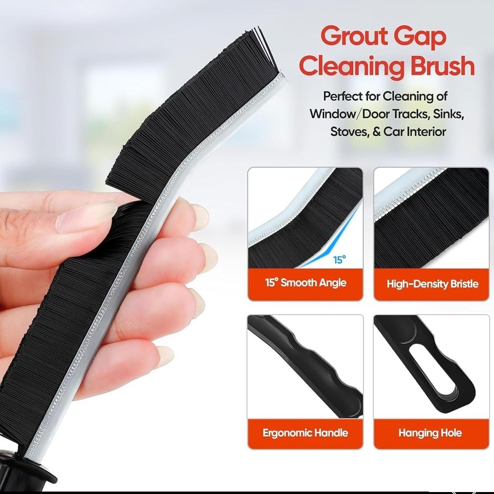 Crevice Cleaning Brush Tool – Heavy Duty Hard Bristle Gap Brush for Deep