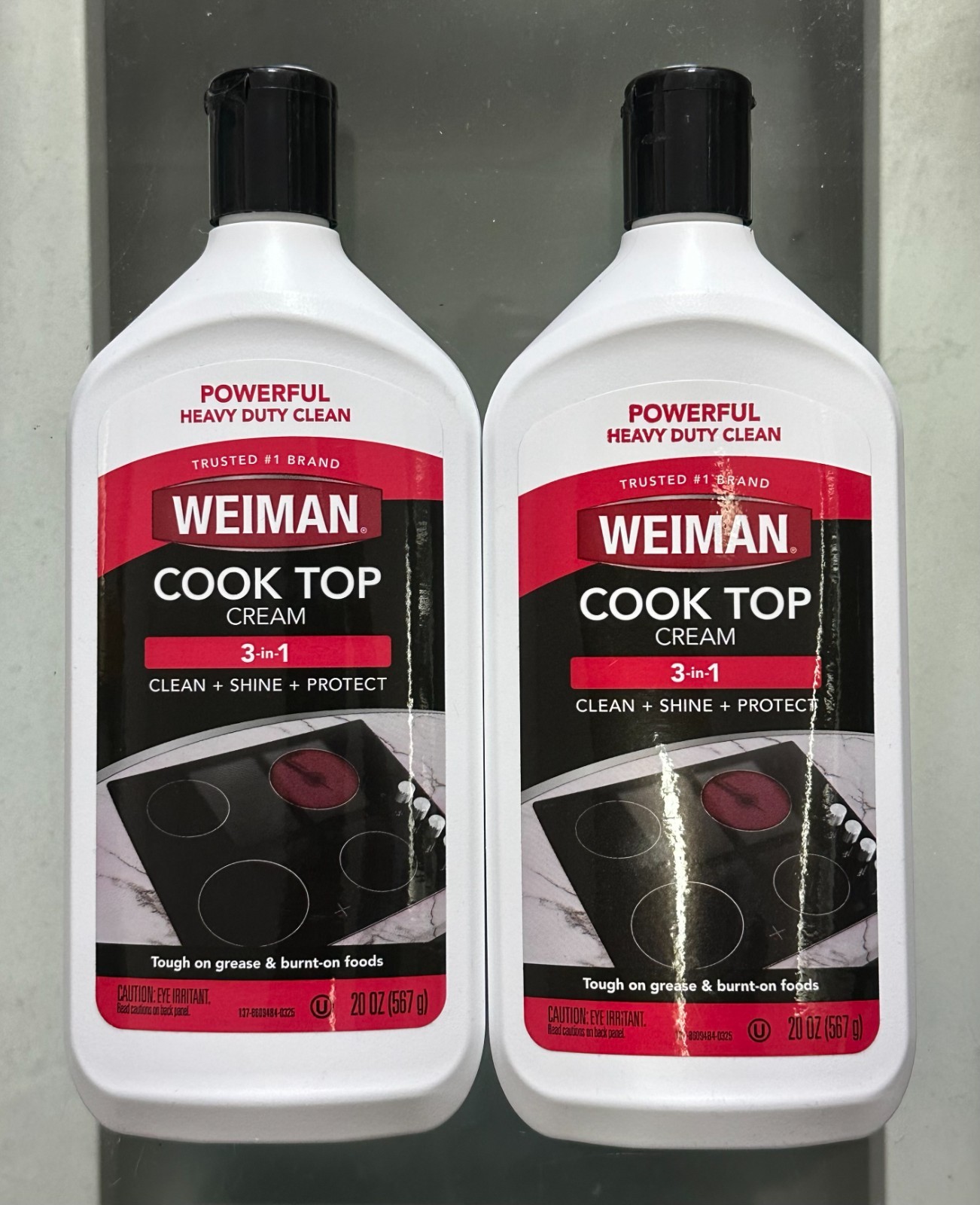 (2-Pk) WEIMAN GLASS COOK TOP Heavy Duty CLEANER & POLISH Shine Protect RANGE TOP