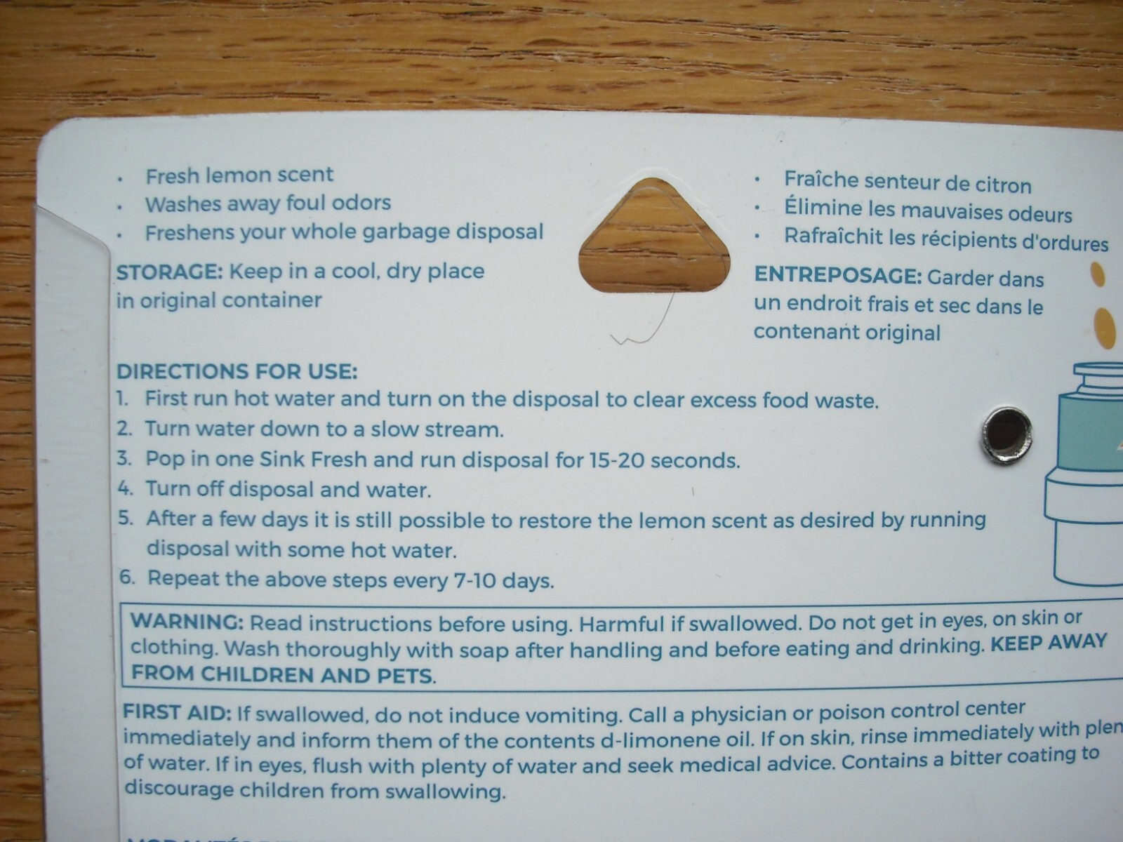 SINK FRESH NIP Garbage Disposal Freshener Cleaner 24 Ct Lemon Scent FREE Ship!