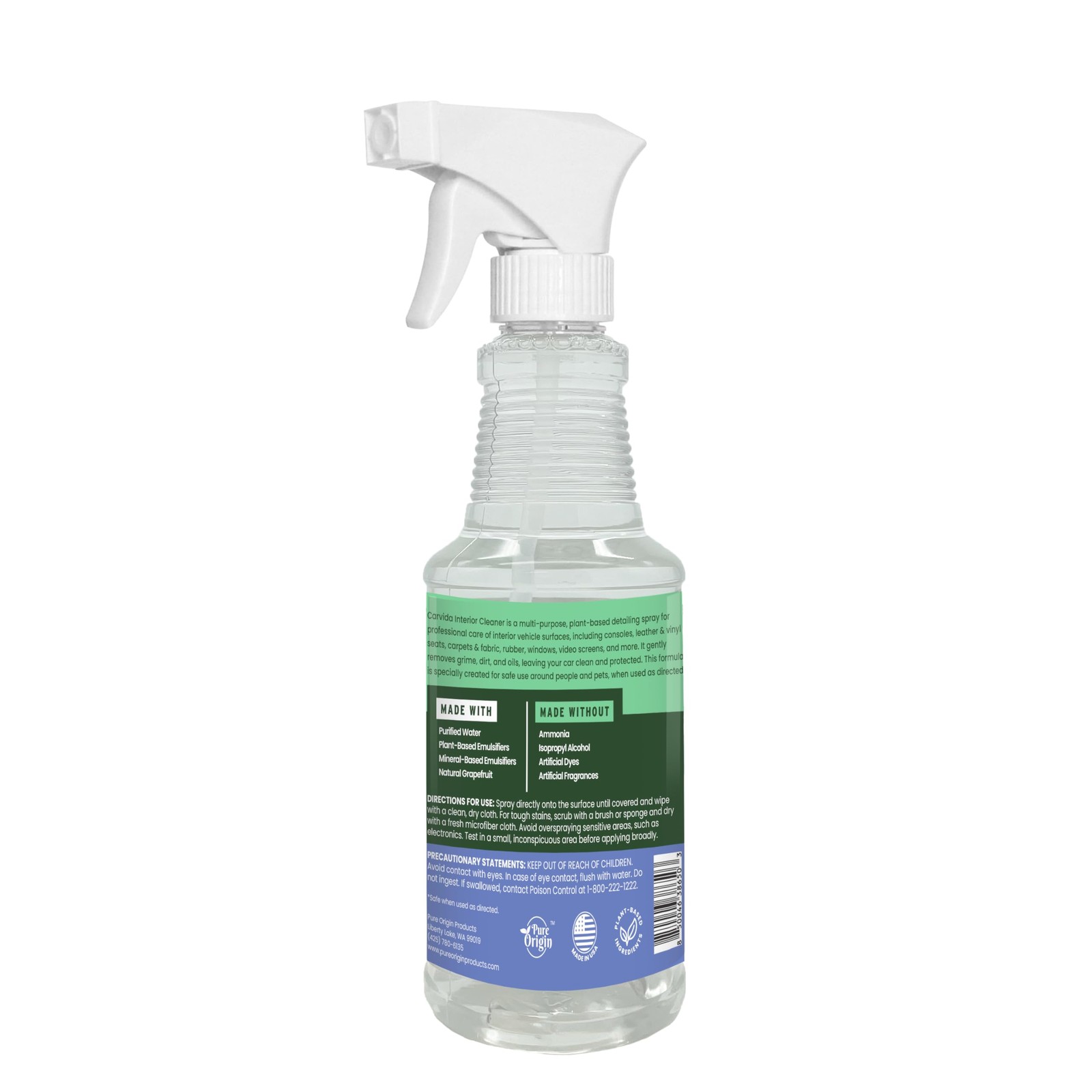 Interior Cleaner, All-Purpose Car Cleaning Spray, Natural Grapefruit Scent, 16oz