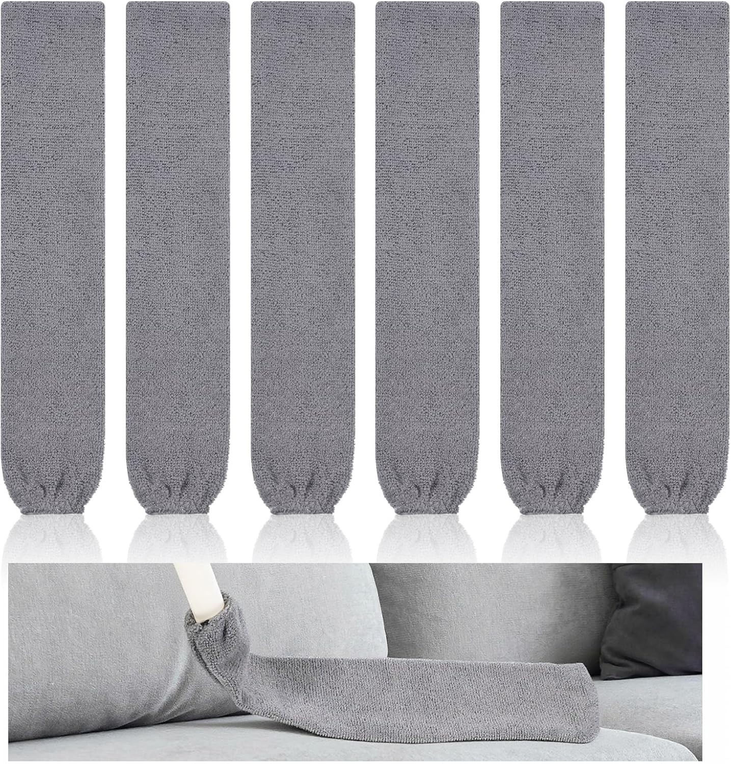 Microfiber Gap Cleaning Cloth Set – 6 Durable, Washable Dust Covers in Gray