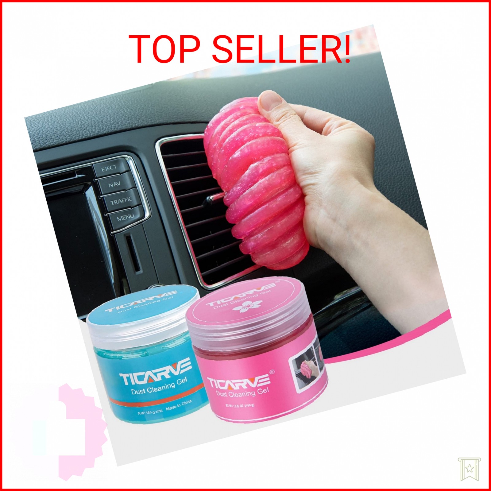 TICARVE 2Pack Cleaning Gel Car Putty Slime for Detailing Putty Detail Tools Car