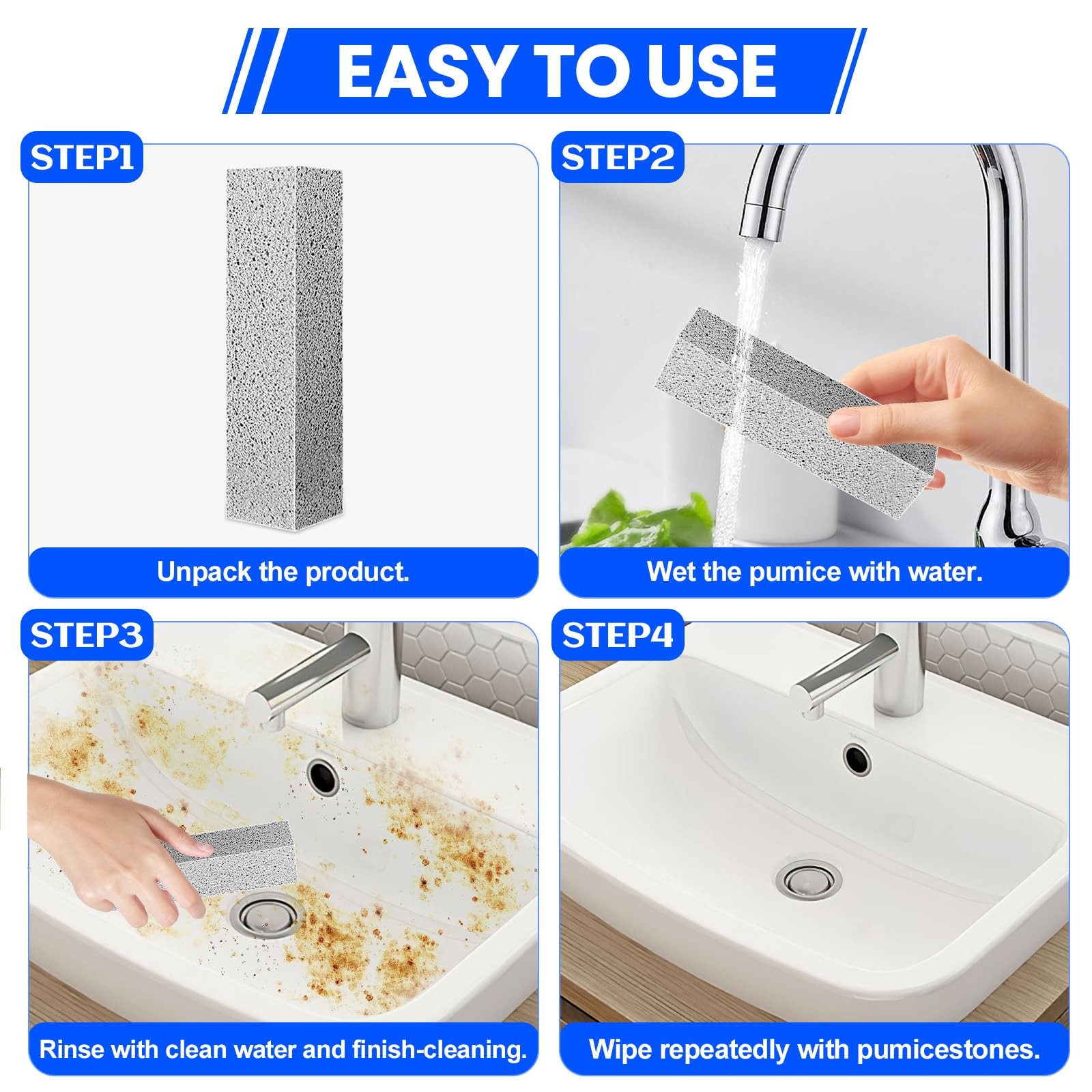6 Pack Pumice Stone Toilet Bowl Cleaner, Pumice Stone for Cleaning, Powerfull…