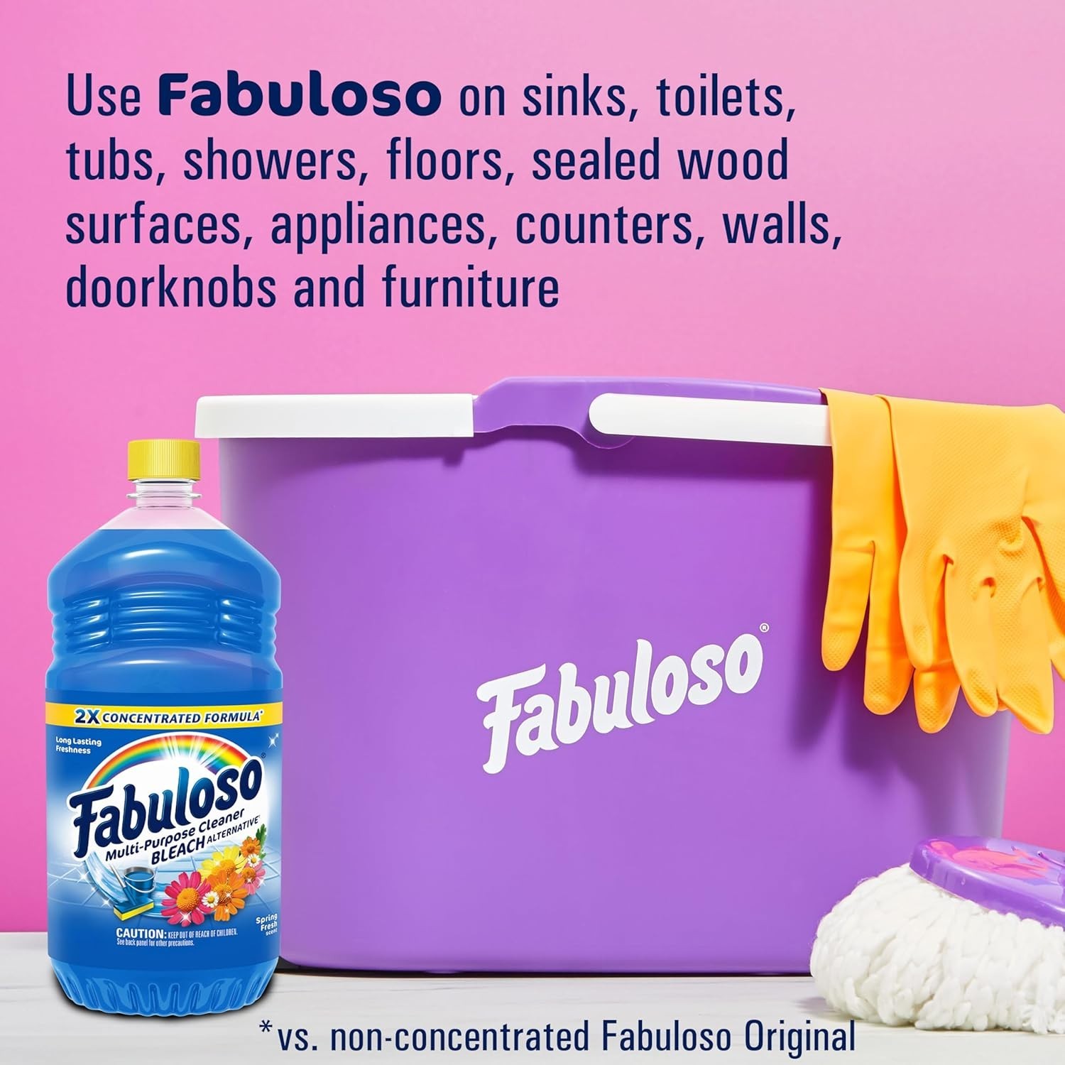 Multi-Purpose Cleaner and Floor Cleaner, 2X Concentrated Formula, Long-Lastin…