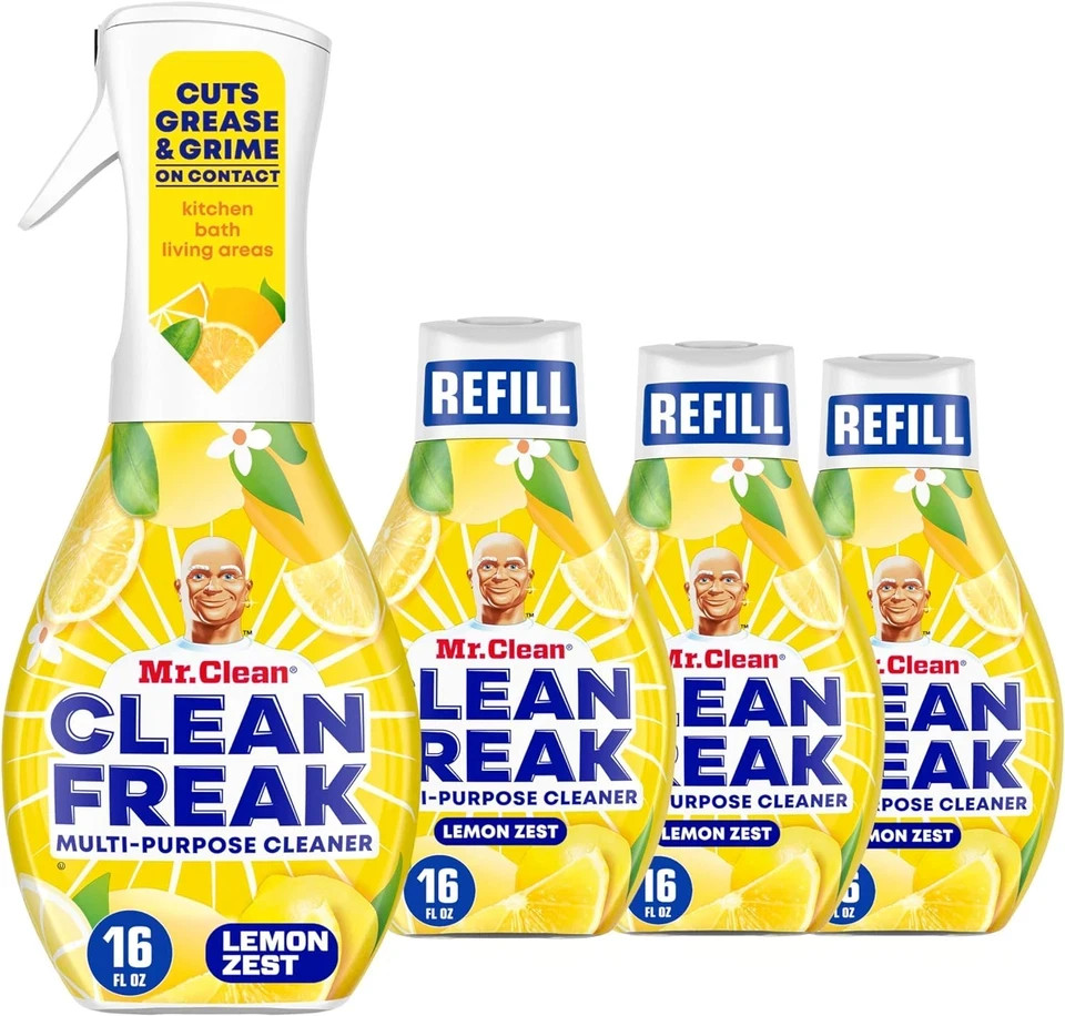 Mr Clean Clean Freak Multi Surface Cleaner Spray Pack of 4 Lemon Zest 16 Fl Oz