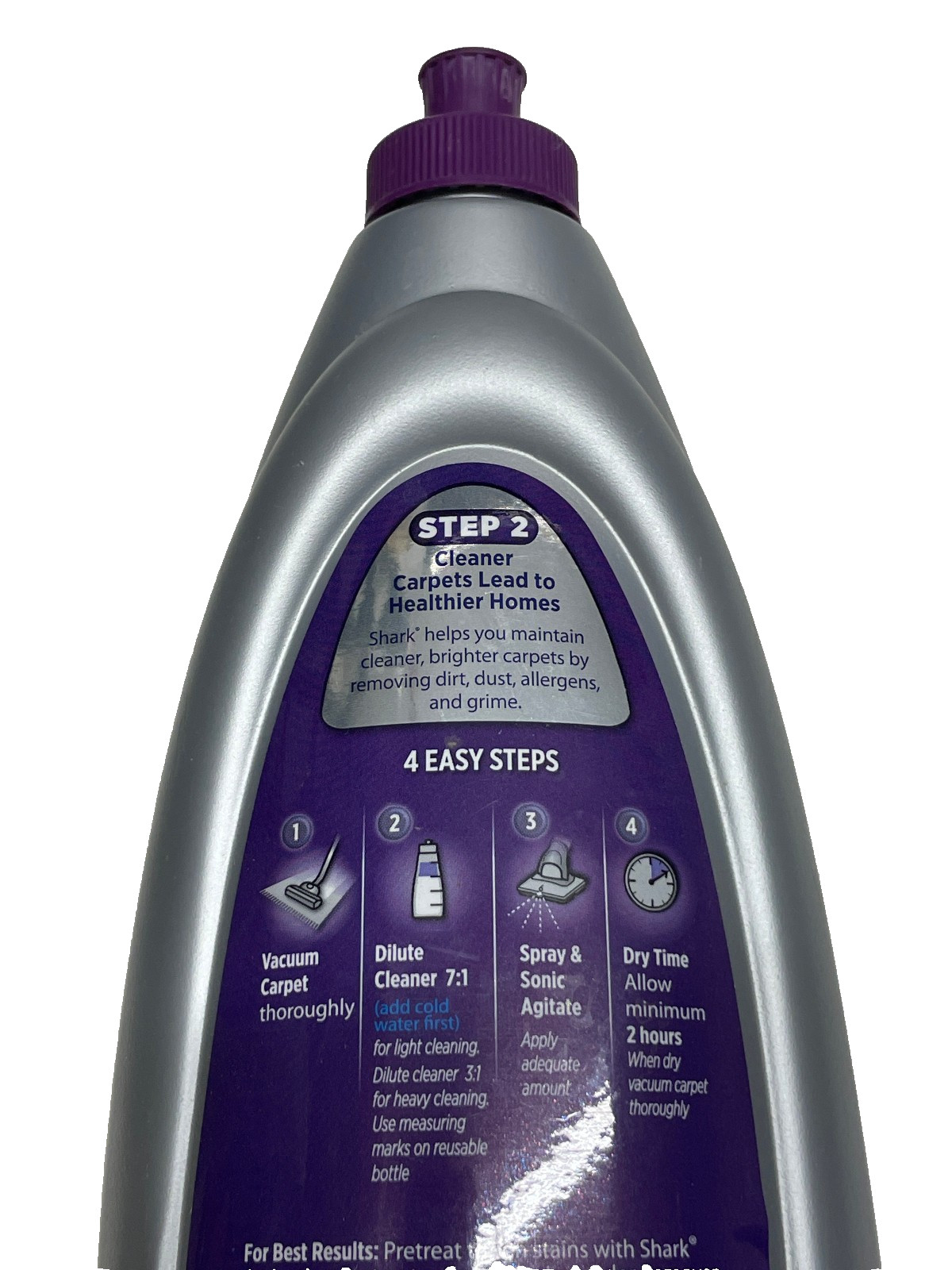 NEW Sealed Shark Low Moisture No Rinse Carpet Shampoo English Lavender 28 fl oz