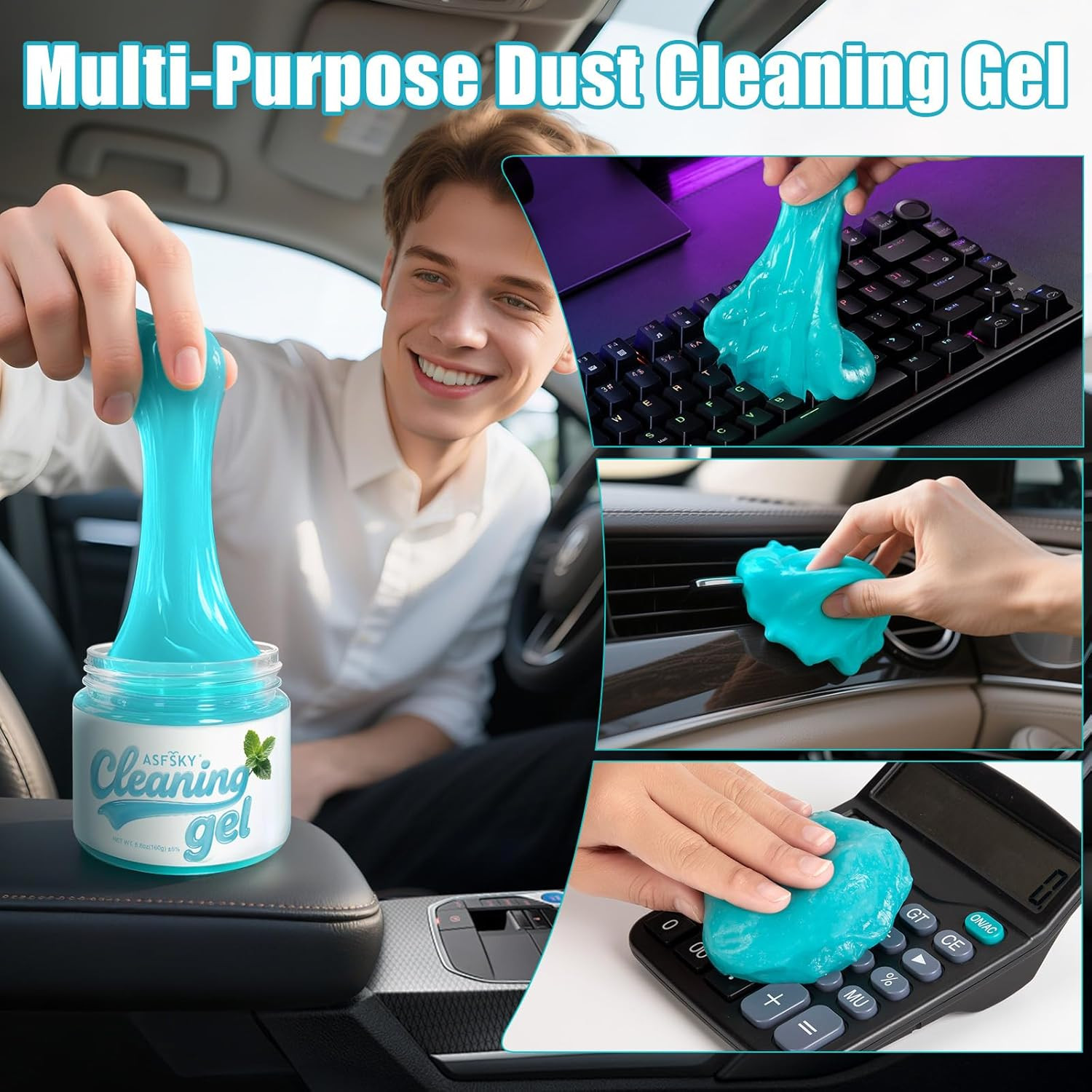 Car Cleaning Gel (Blue,Mint) Cleaning Putty Universal Dust Cleaning Car Interior