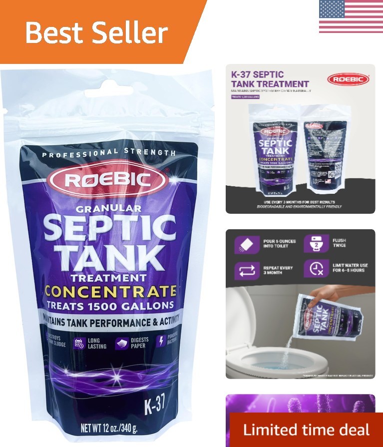Concentrated K-37 Granular Septic Solution – 12 Oz for Odor and Clog Management