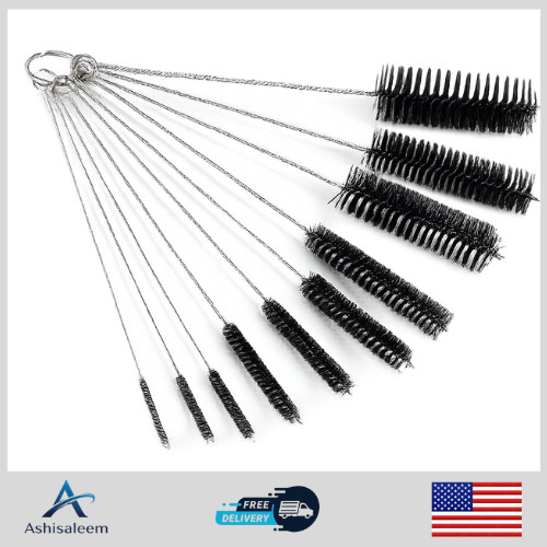 10 Pcs Nylon Straw Brush Cleaner Bottle Tube Pipe Cleaning Set Long Small