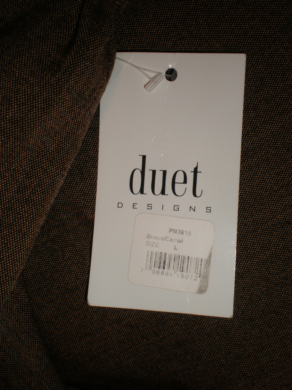 DUET DESIGNS PANTS GOLD BROWN CAMEL SIZE LARGE RETAIL PRICE: $45.00 NS