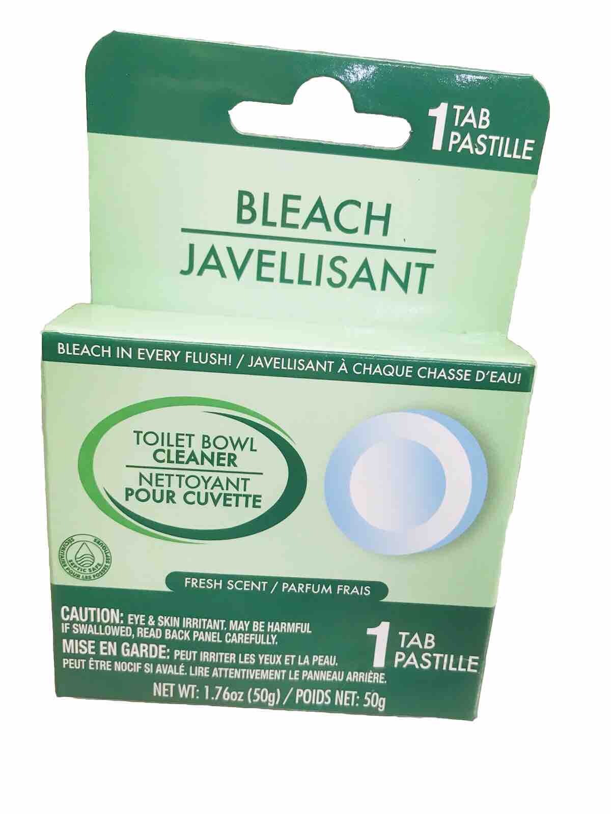 Bleach Toilet Bowl Cleaner Fresh Clean Scent 1 Tablet Septic Safe