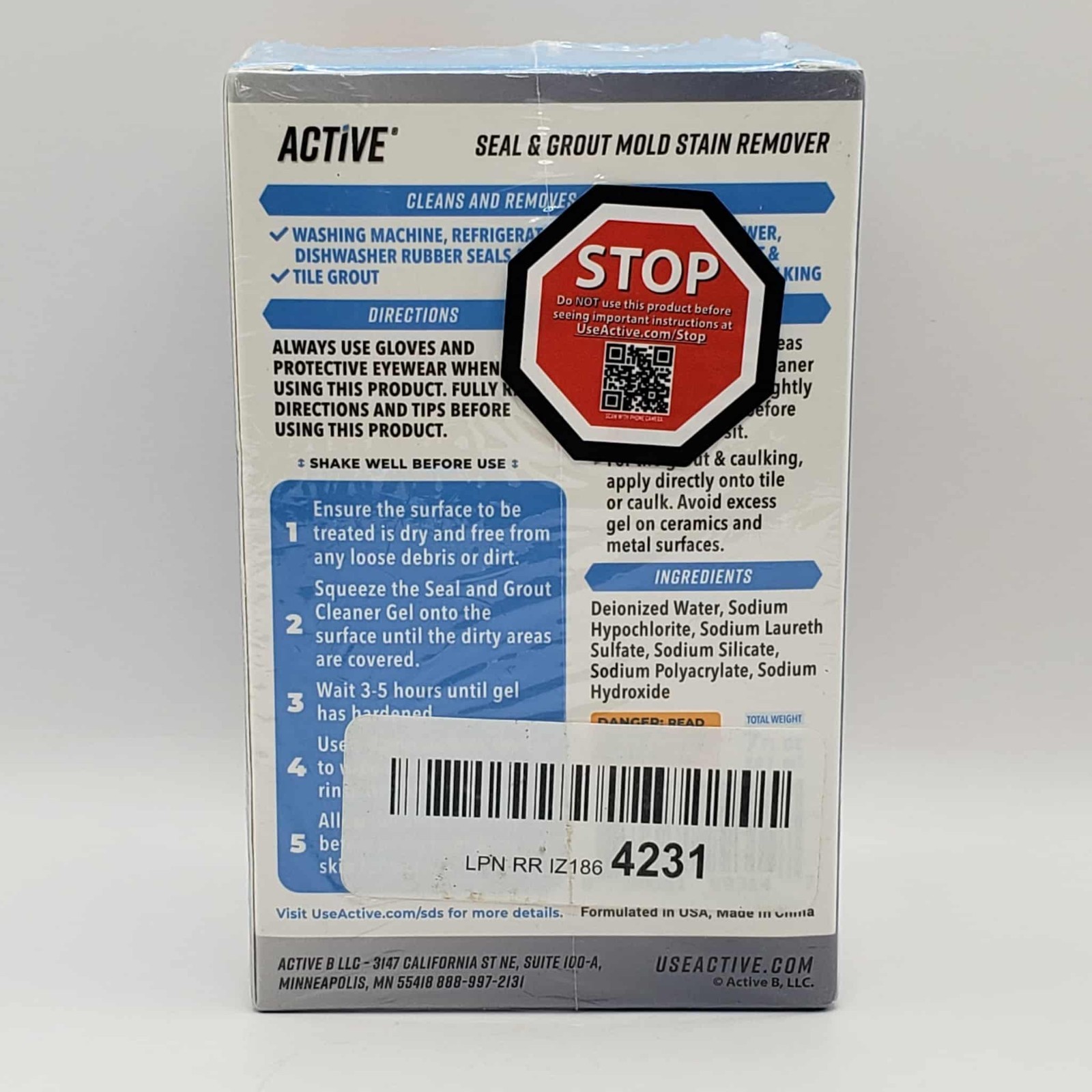 Active Mold Stain Remover Seal & Grout Deep Clean 7oz – Sealed