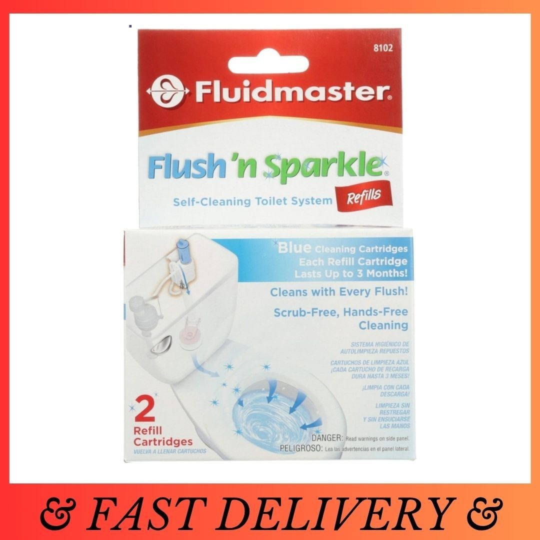 Fluidmaster 8102P8 Flush n Sparkle Toilet Cleaner Refills 2 Pack Blue Tablets
