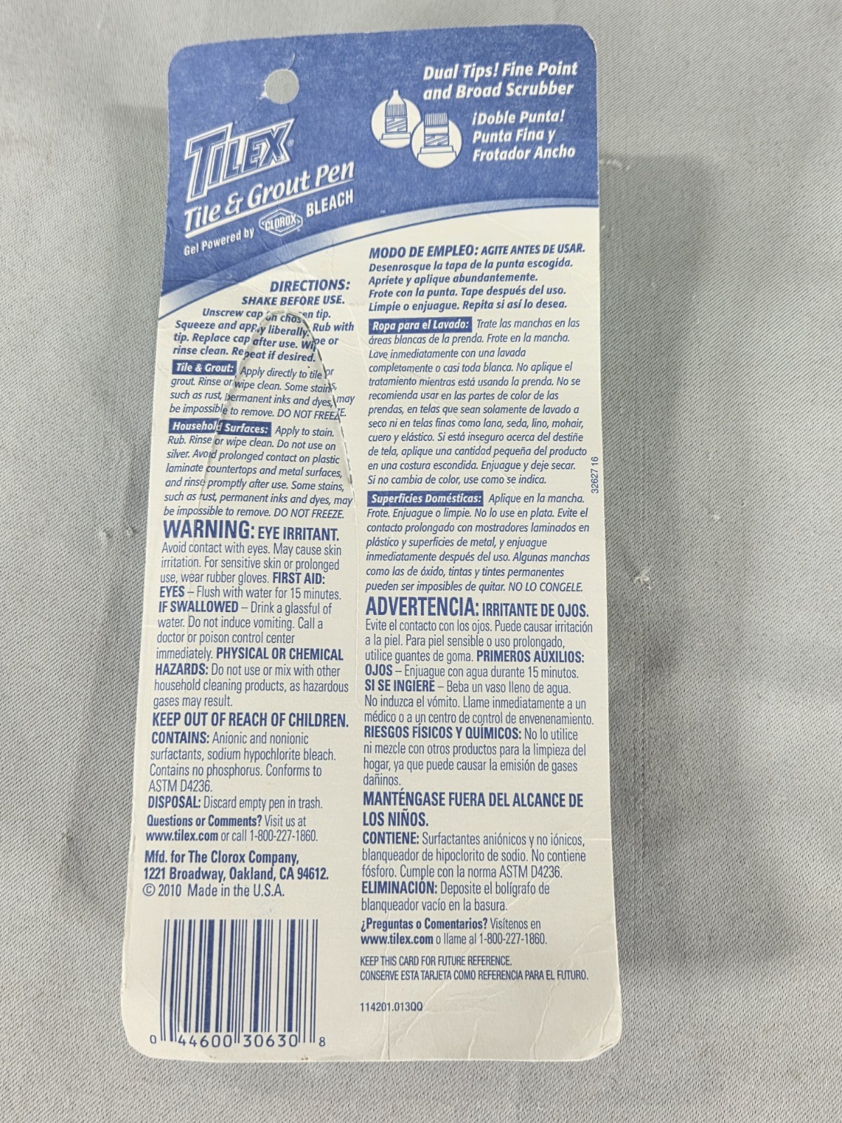 Tilex Tile & Grout Pen Removes Stains 2 oz Dual Tip Clorox Bleach 2010 NOS
