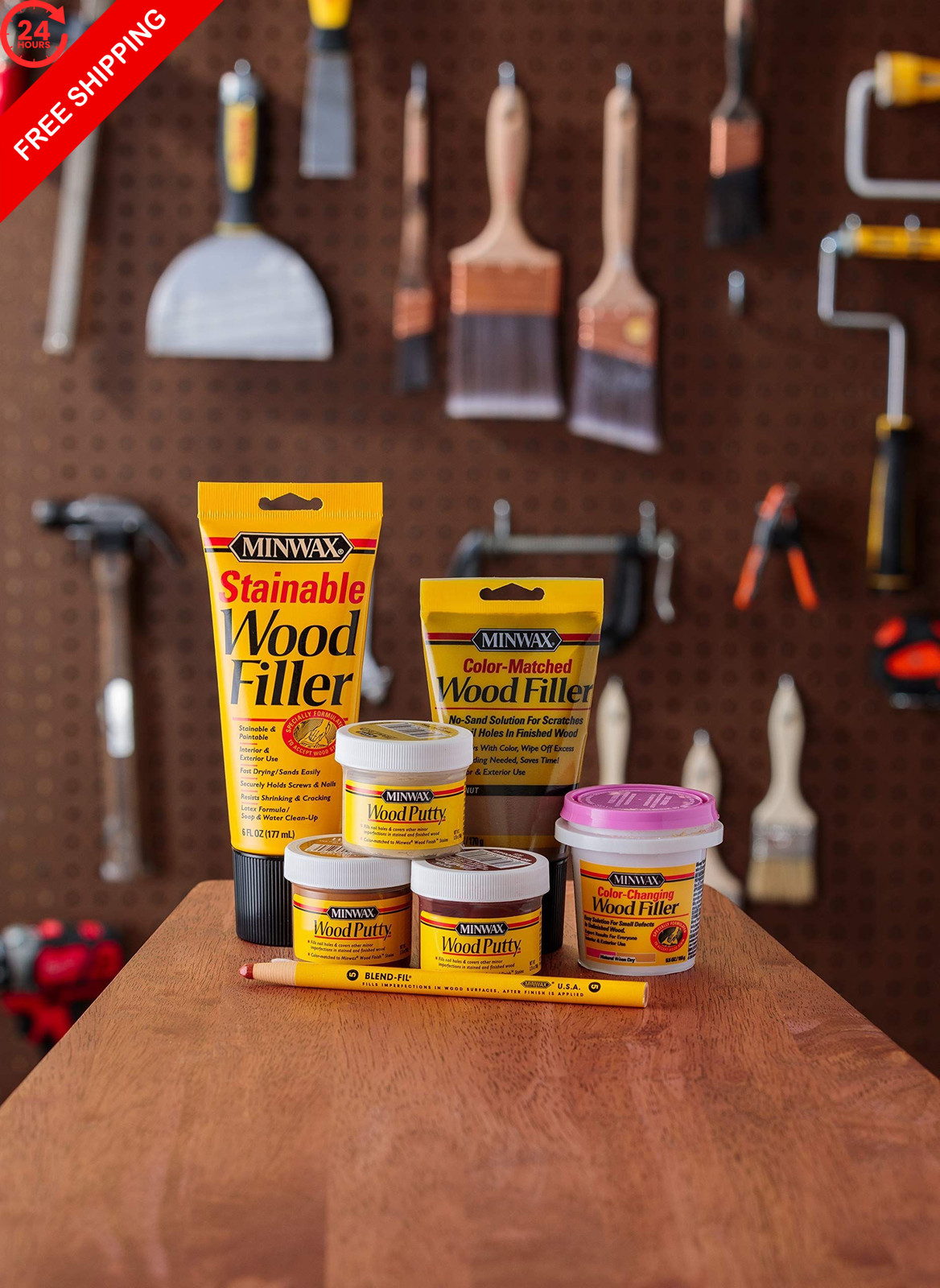 Minwax Wood Putty, Cherry, 3.75 oz. (Pack of 2) 3. 75 oz 2), Cherry