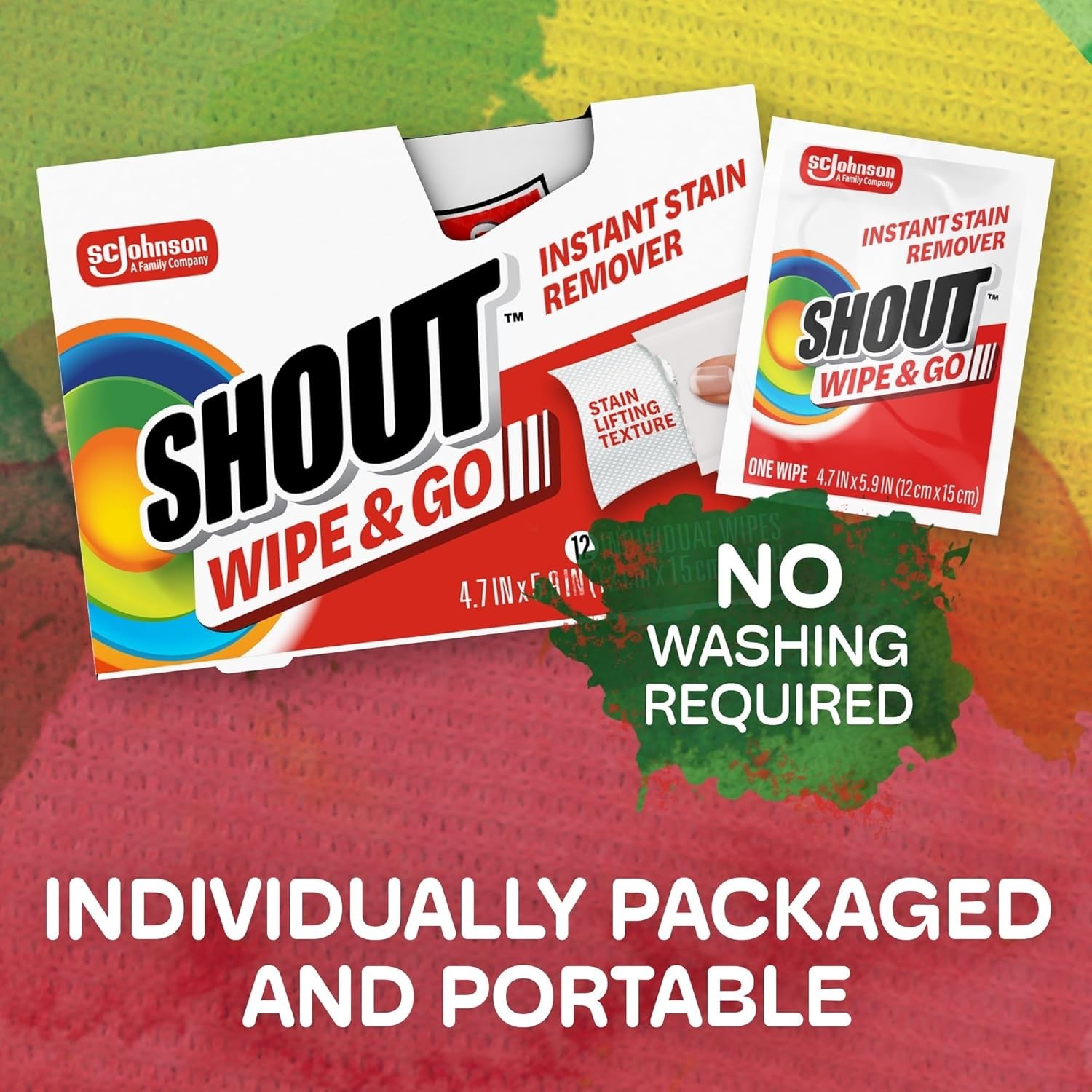 Portable Stain Removing Wipes – Dye-Free & Fragrance-Free, Perfect for Travel