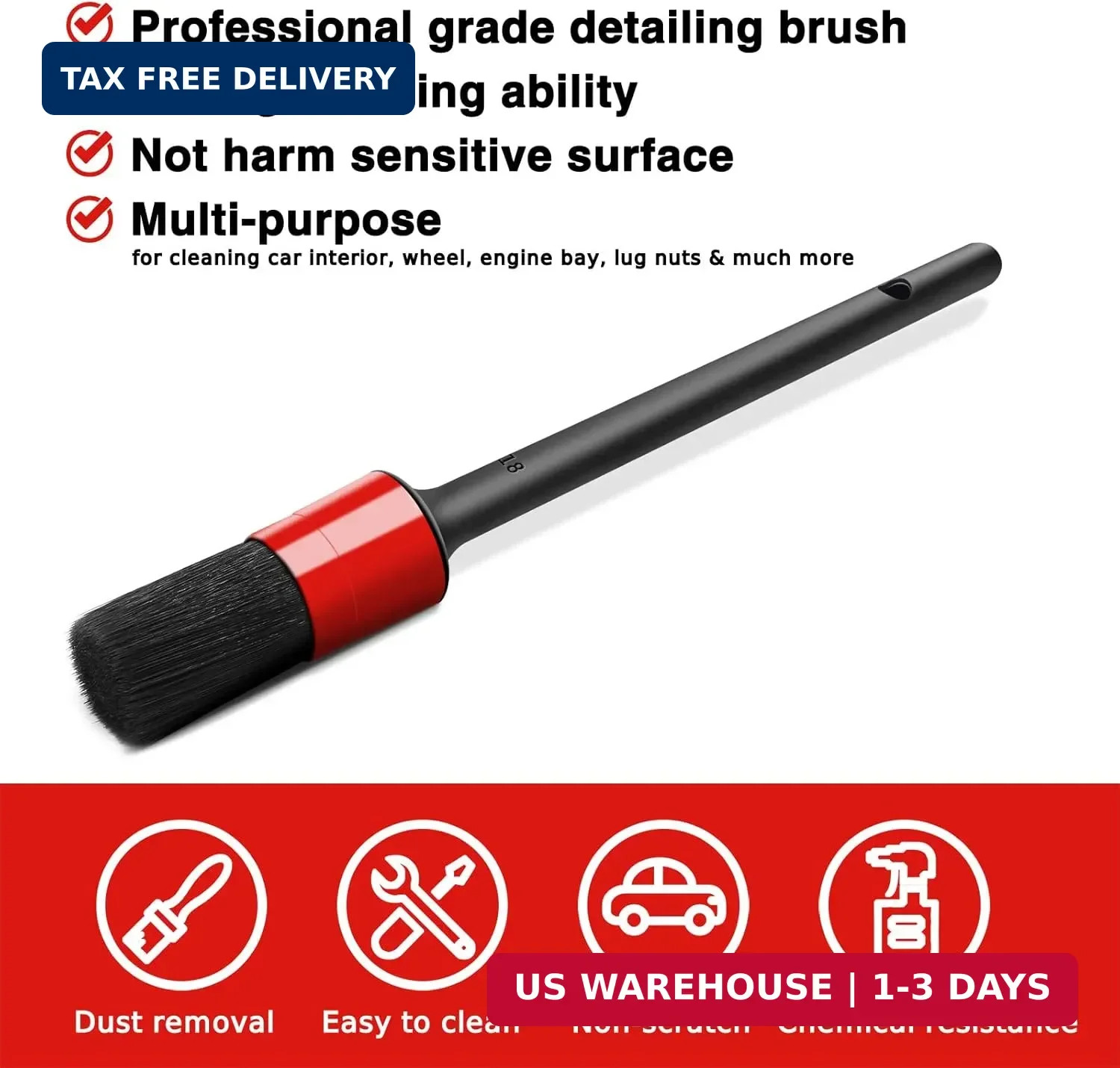 HMPLL 10pcs Auto Car Detailing Brush Set Car Interior Cleaning Kit Includes 5 Bo