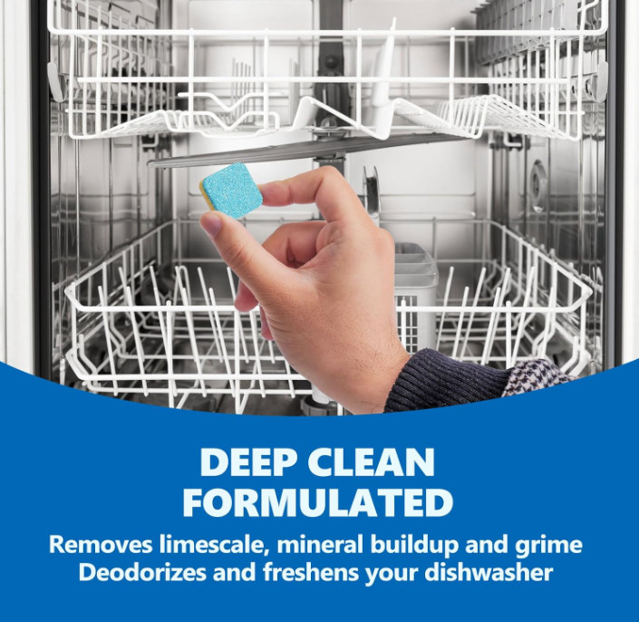 Dishwasher Cleaner tablets Deodorizer 24 Pack 1 Year Supply Deep Cleaning Septic