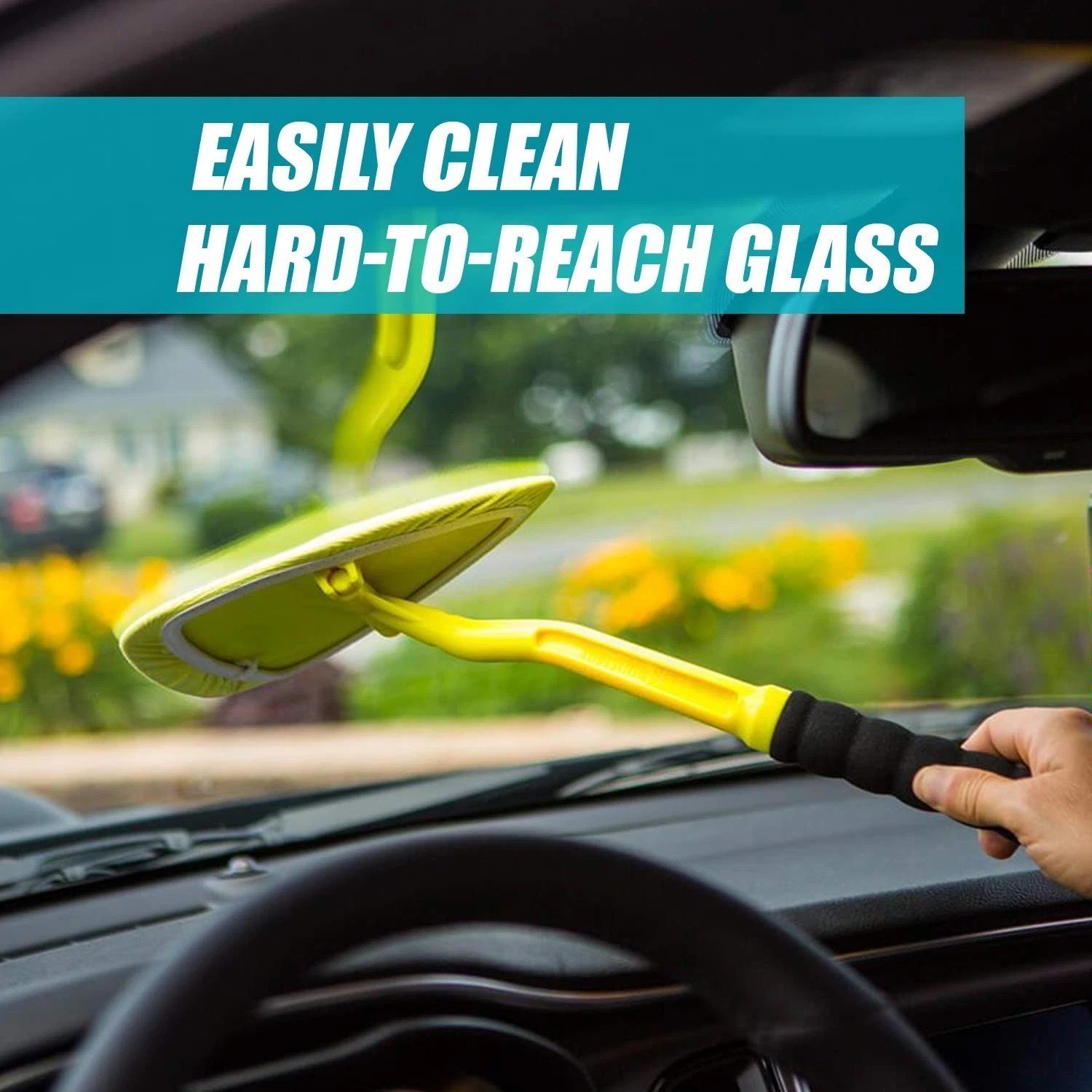 Invisible Glass Windshield Cleaner Kit with Extendable Handle Microfibers