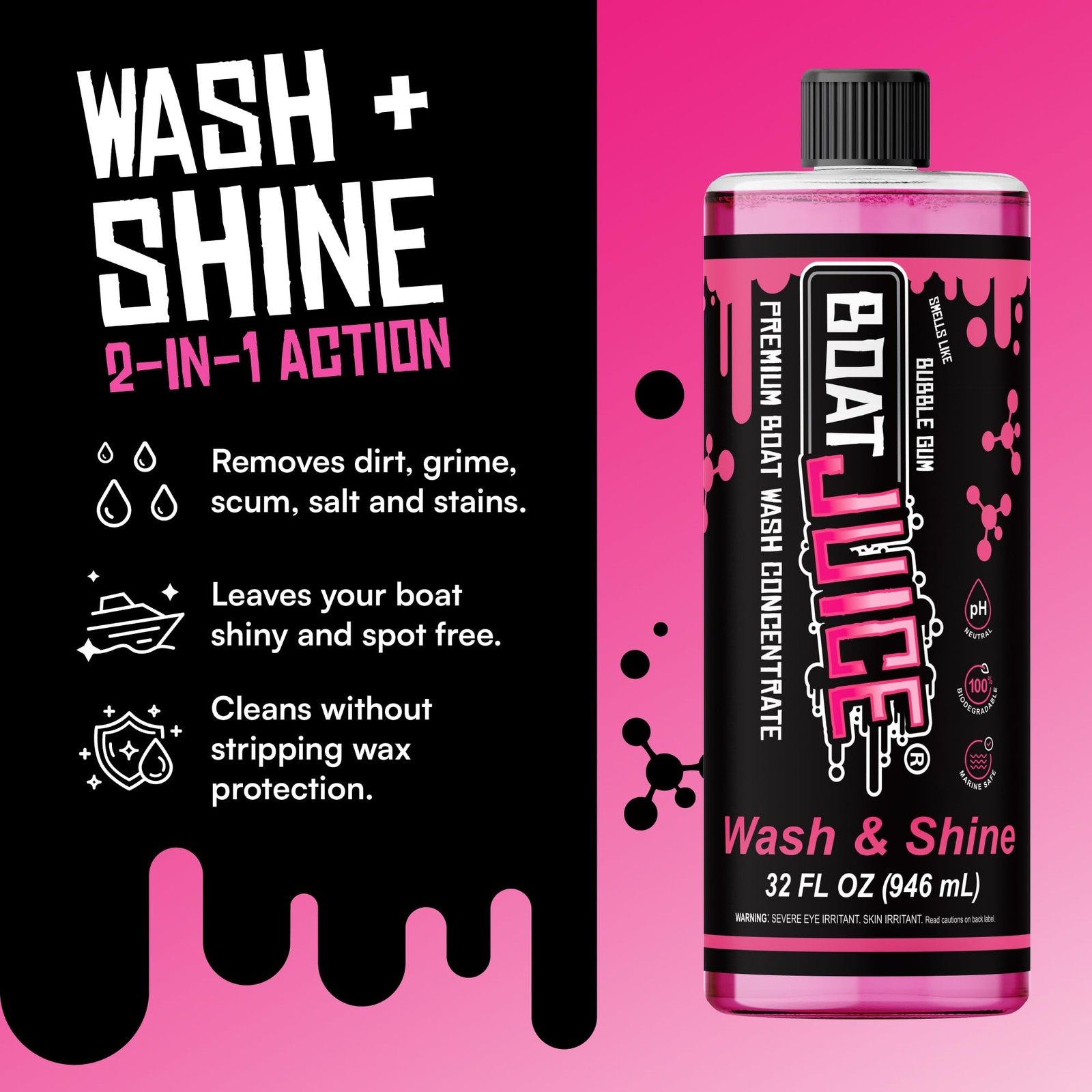 Boat Juice Boat Wash & Shine | pH Neutral Boat Wash & Wax Soap for Fiberglass…