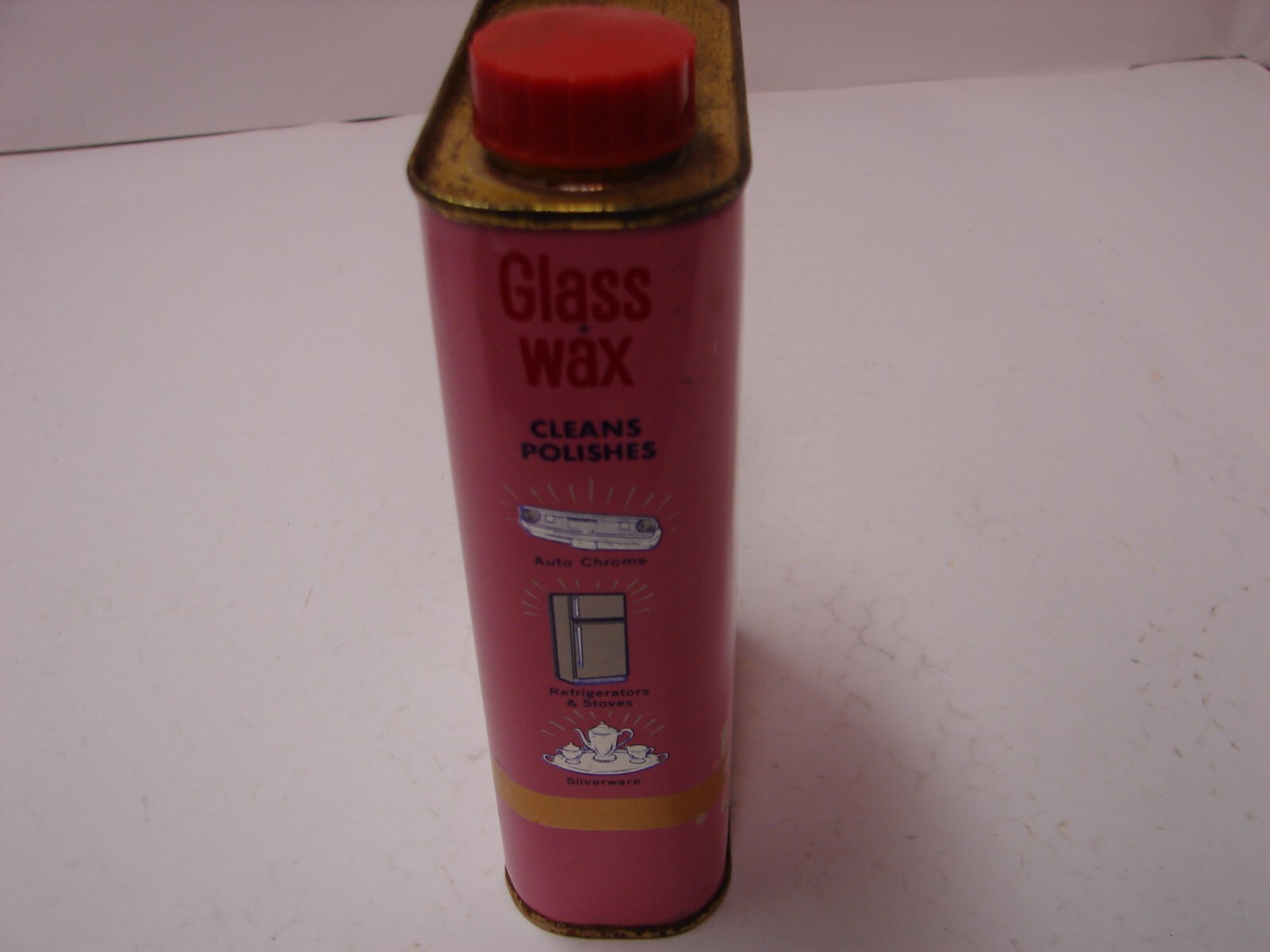 Vintage Gold Seal Glass Wax Metal Can One Pint Tin Mostly Full Metal Cleaner