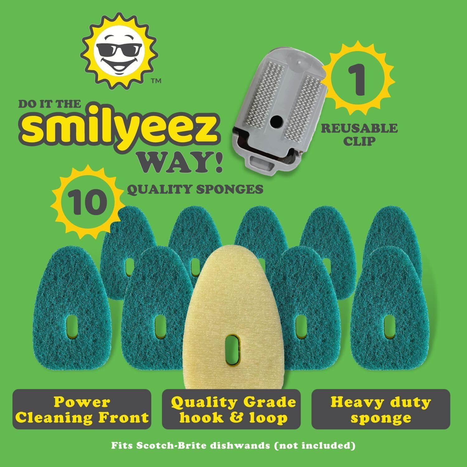 No-Plastic Heavy Duty Sponge Refill for Scotch-Brite’s Dishwand Refill 10 Pack