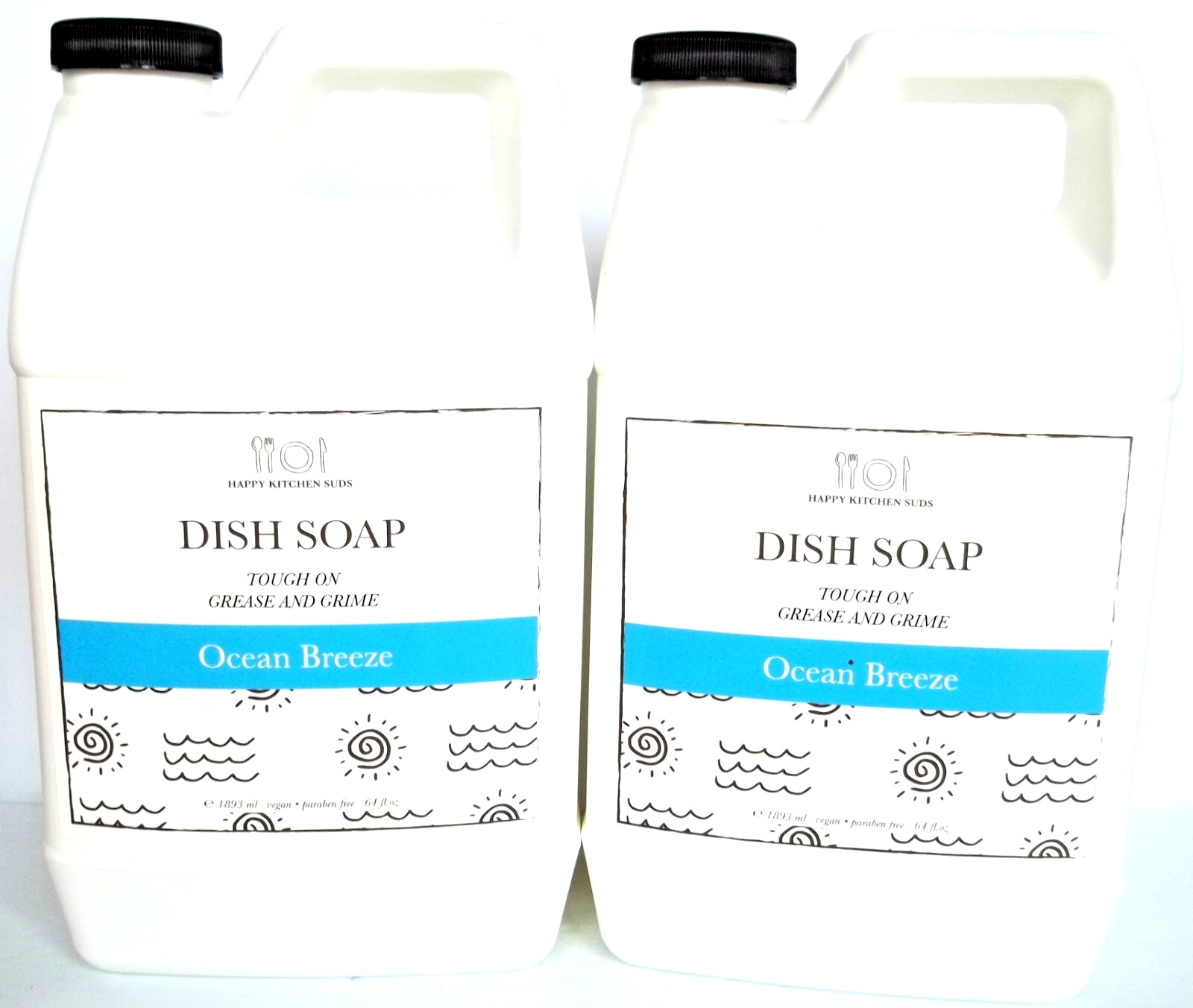 HOME & BODY CO Dish Soap Refills OCEAN BREEZE 64 fl. oz/1893 mL, NEW X 2