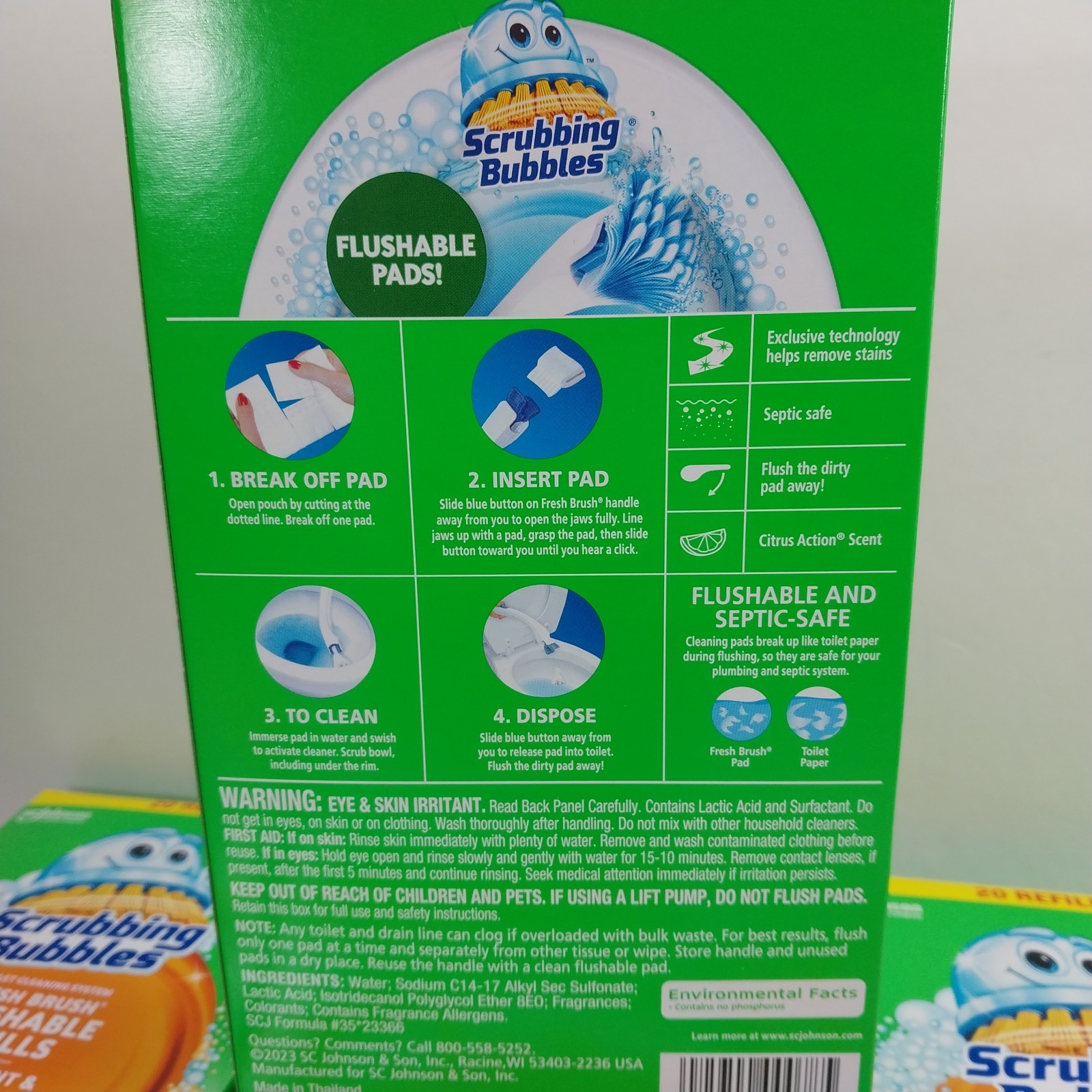 6x SEALED Scrubbing Bubbles Freah Brush Flushable Refills Citrus 20 Refill Box