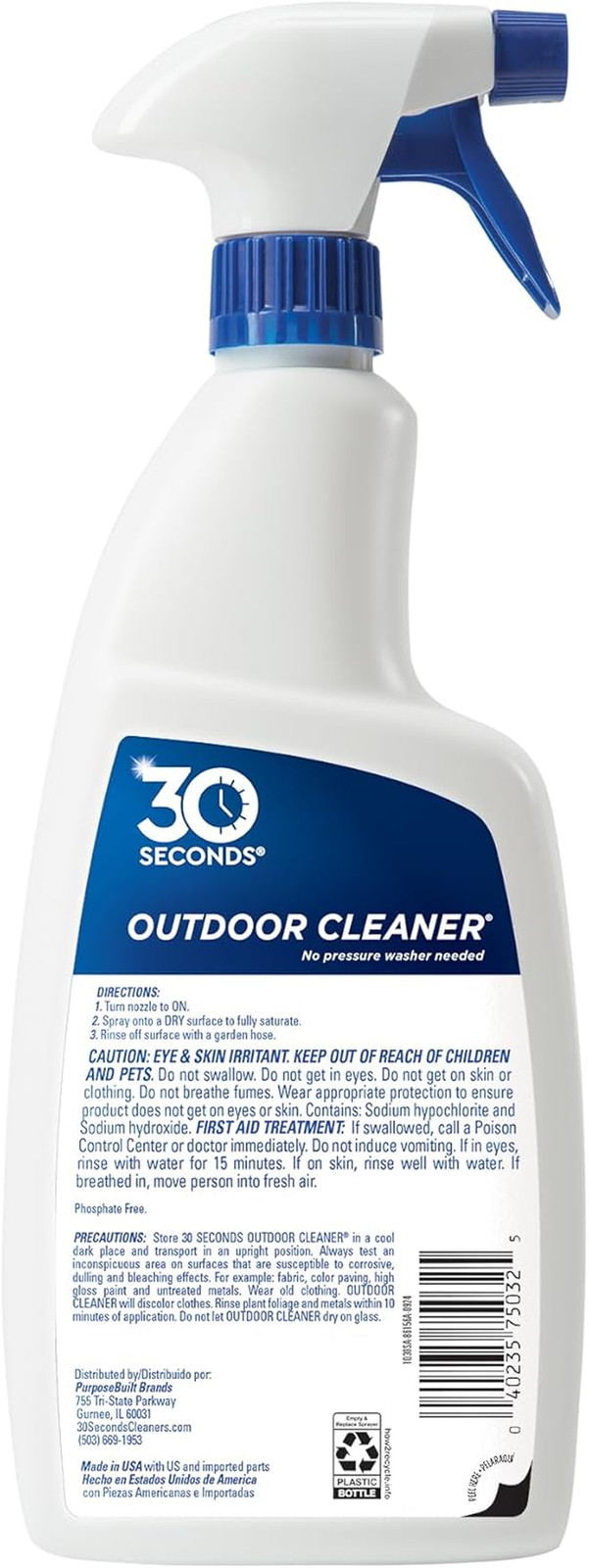 Outdoor Mold & Mildew Stain Remover Spray | Ready to Use | 32 Fl