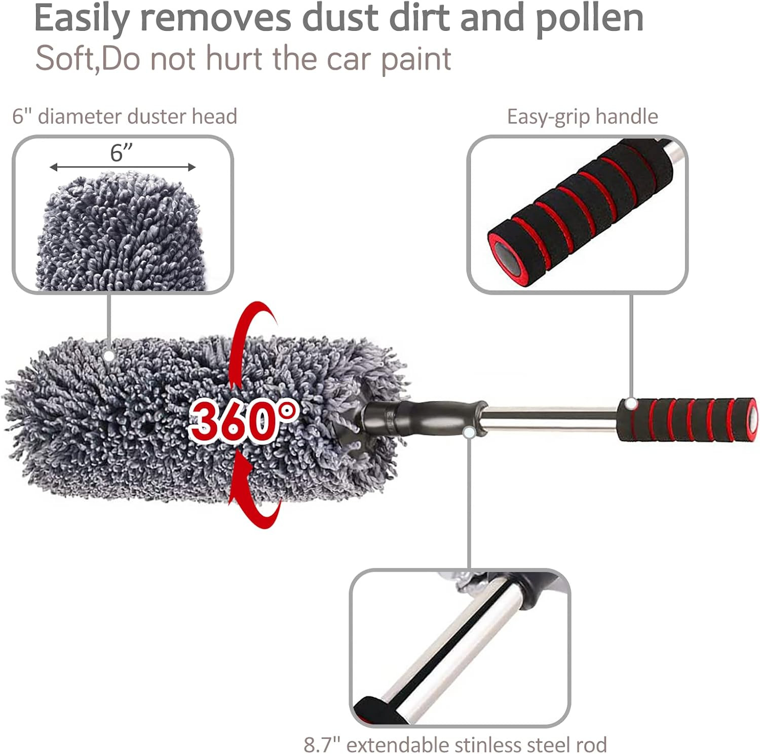 Ultimate Car Duster Kit，Best Microfiber Multipurpose Duster,Interior &Exterior C