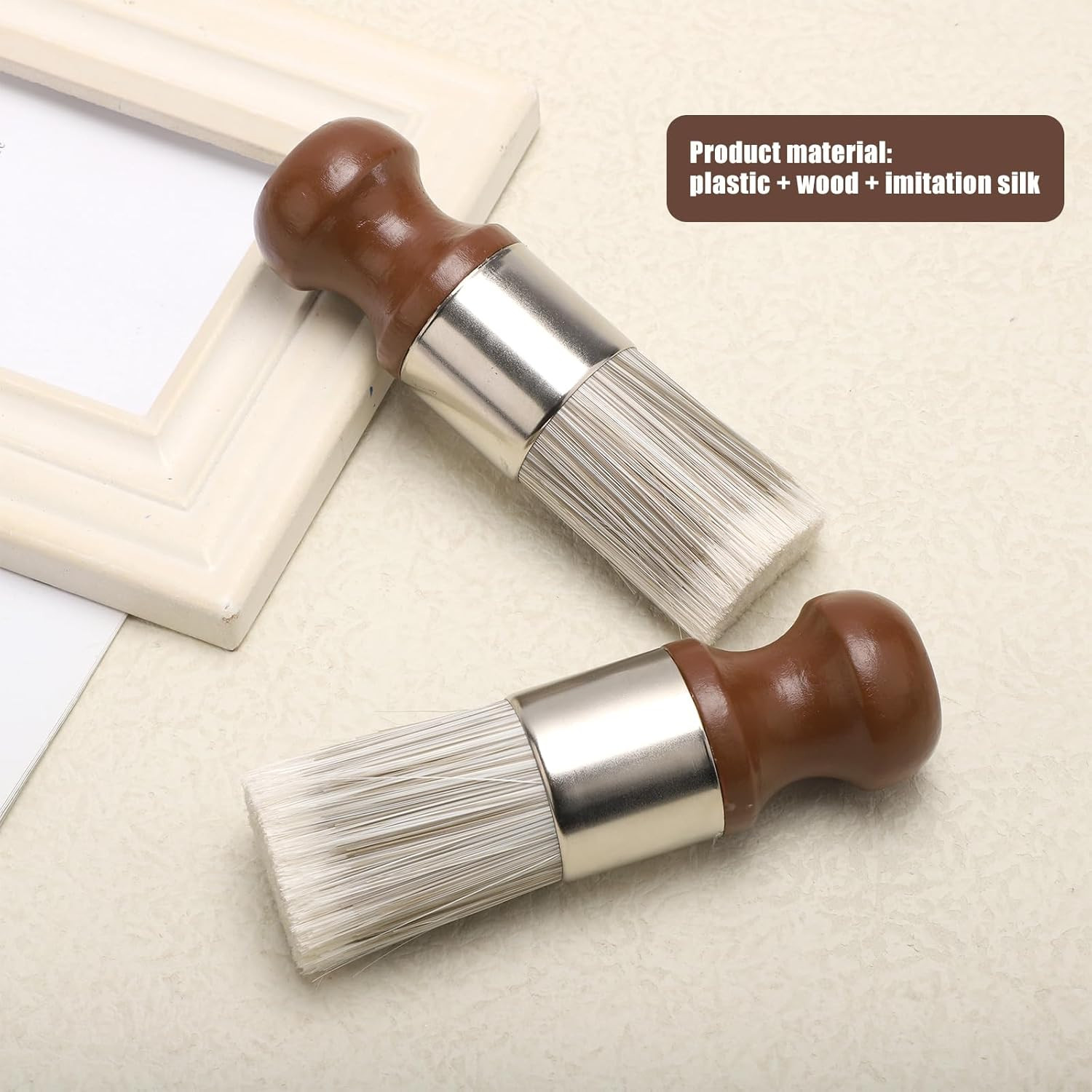 2pcs Salve Brush for Leather Furniture, Wood & Leather Cleaning Brush with Soft