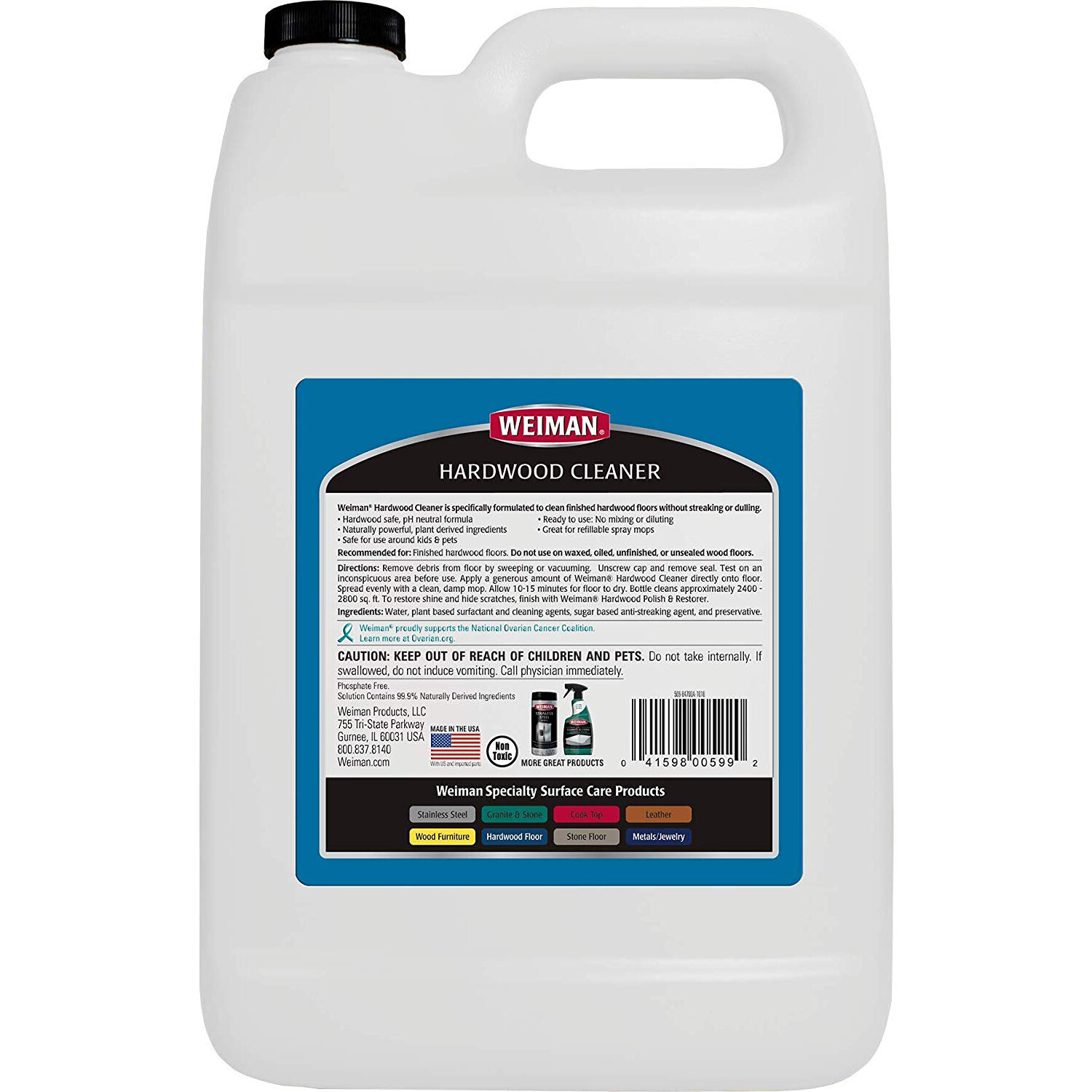 Weiman Hardwood 128 Ounce Floor Cleaner 1 Gallon Refill Vinyl Laminate Floors