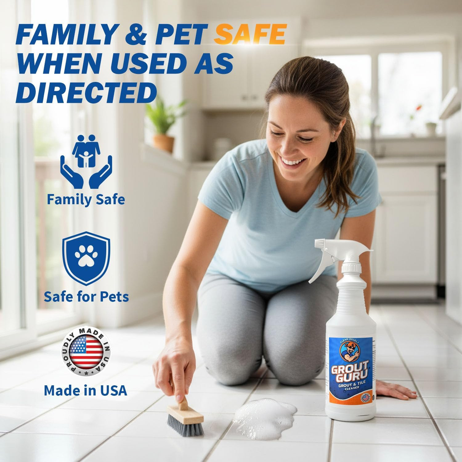 Professional Gel Grout Cleaner Spray, Heavy Duty Tile Grout Cleaner for Tub & Wa