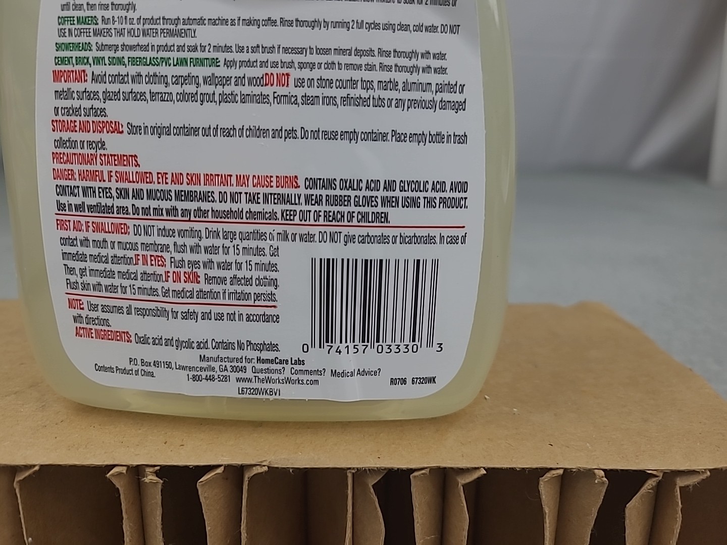 1x The Works LIMEOSOL Cleaner Original Formula Lime Calcium Rust Hard Water